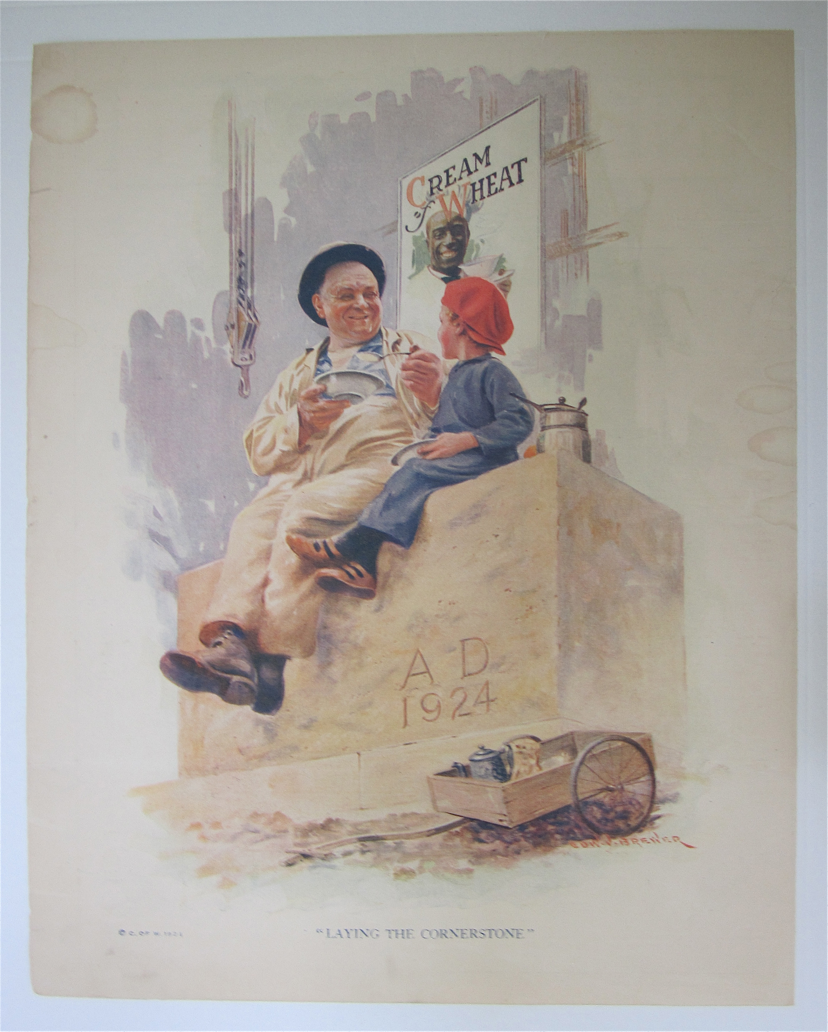 1924 Cream Of Wheat Cereal with Man & Boy Talking