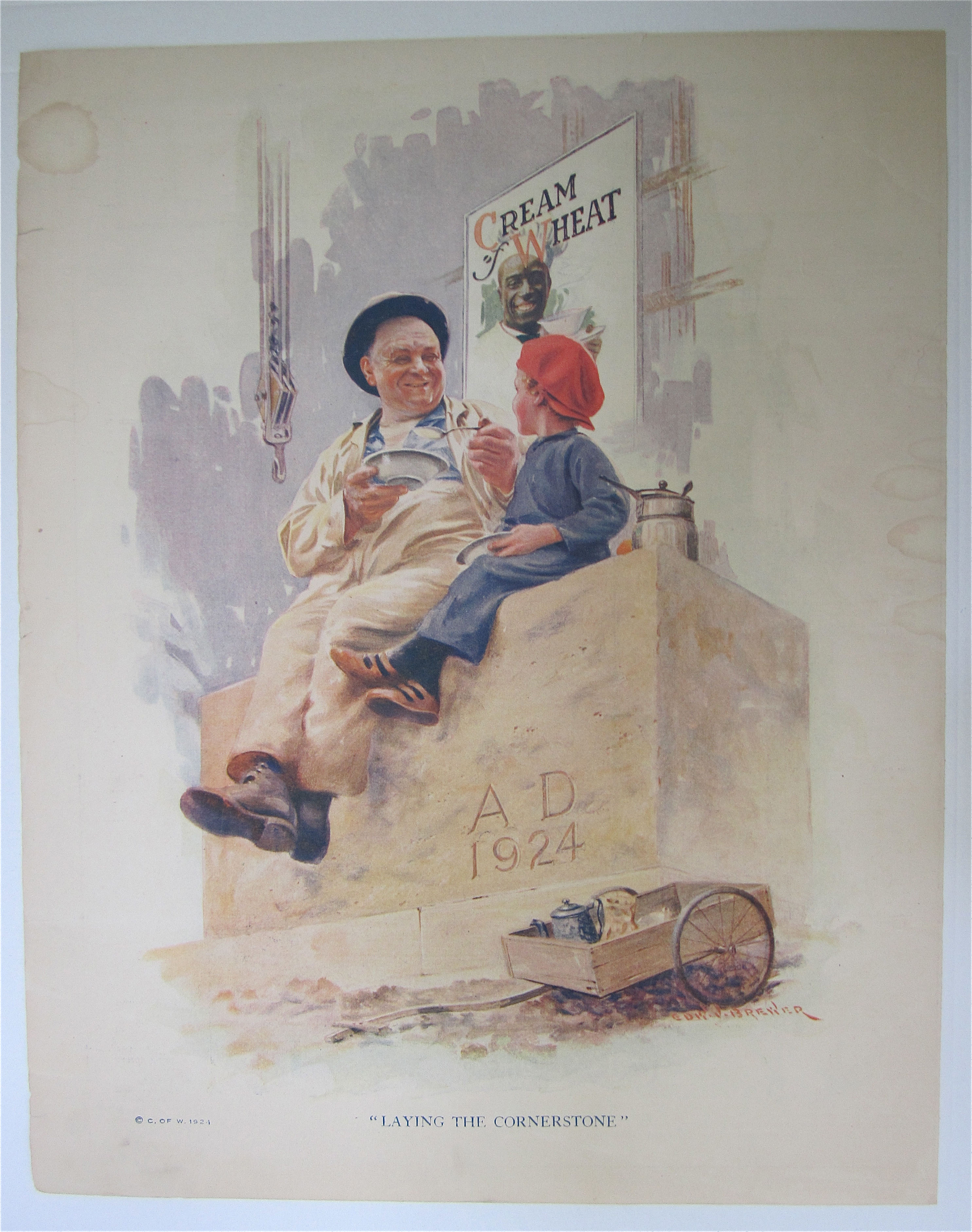 1924 Cream Of Wheat Cereal with Man & Boy Talking