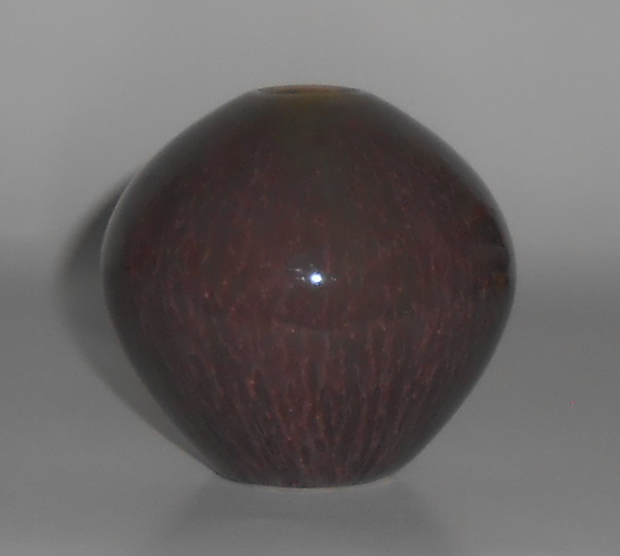 Royal Hickman Art Pottery Bulbous Purple/Green Flambe'