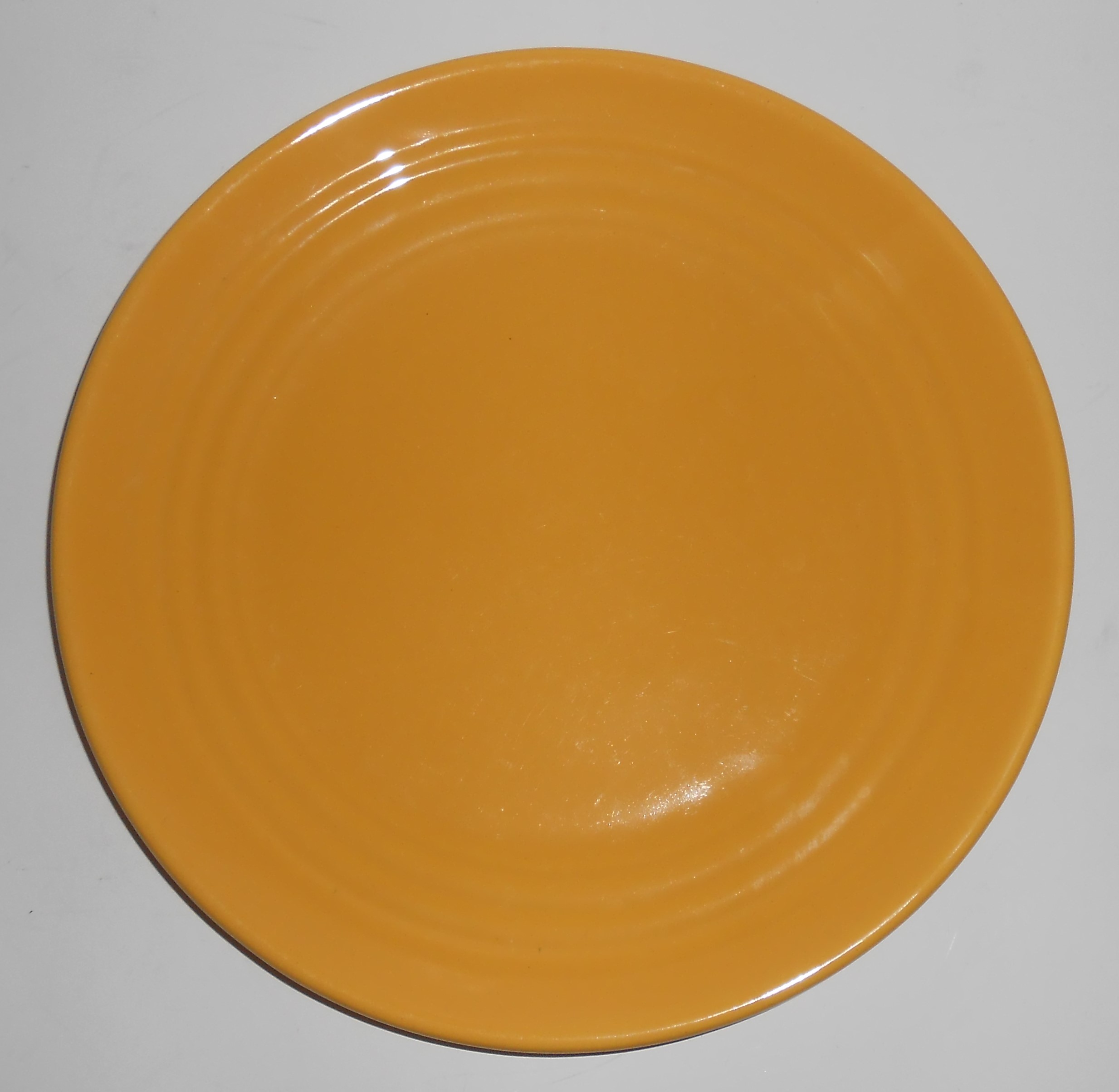 Bauer Pottery Ring Ware Yellow 9.5" Plate #2
