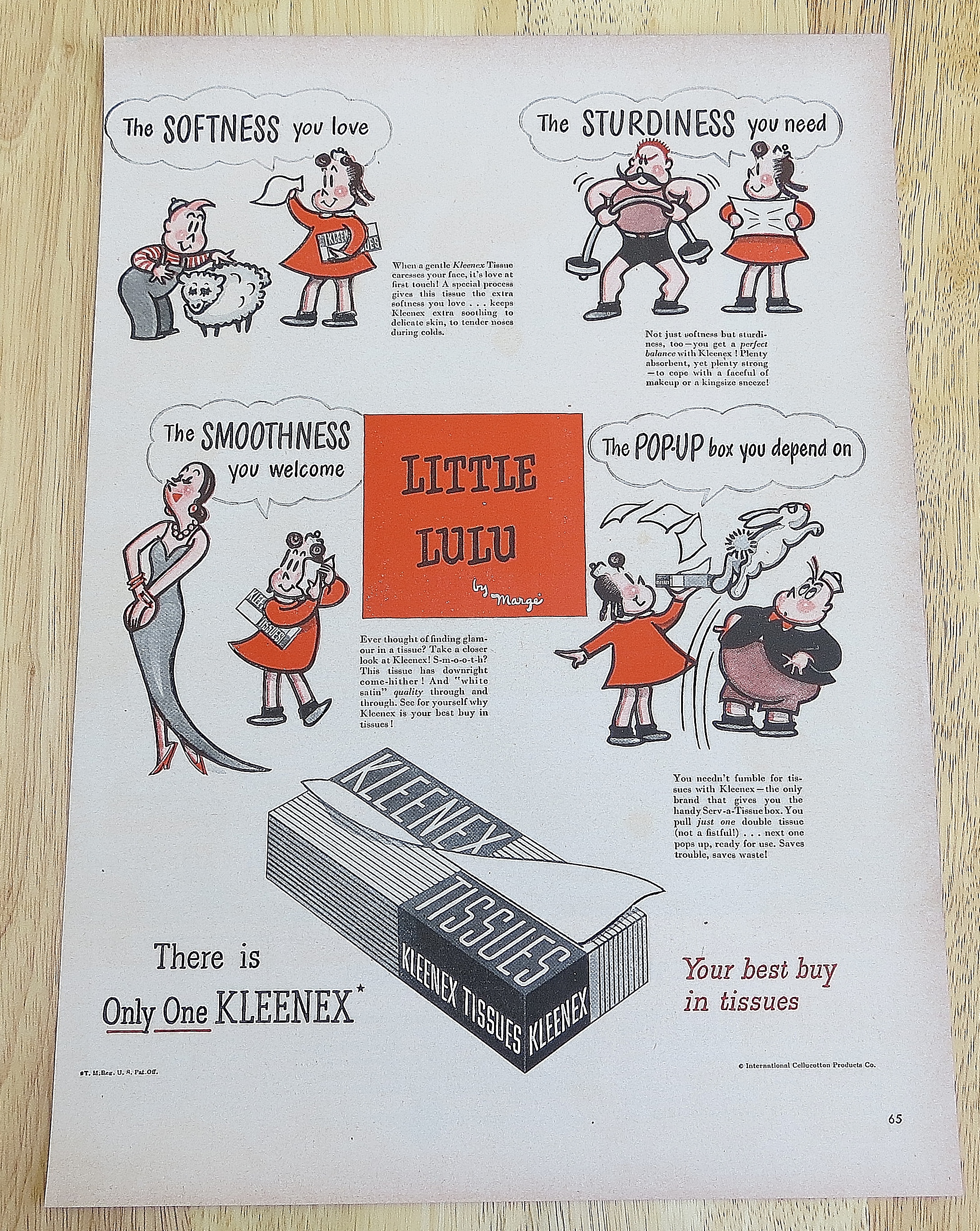 1949 Kleenex Tissues With Little Lulu