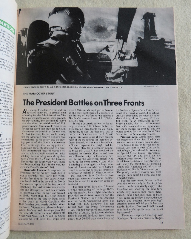 Time Magazine May 1, 1972 Nixon At War