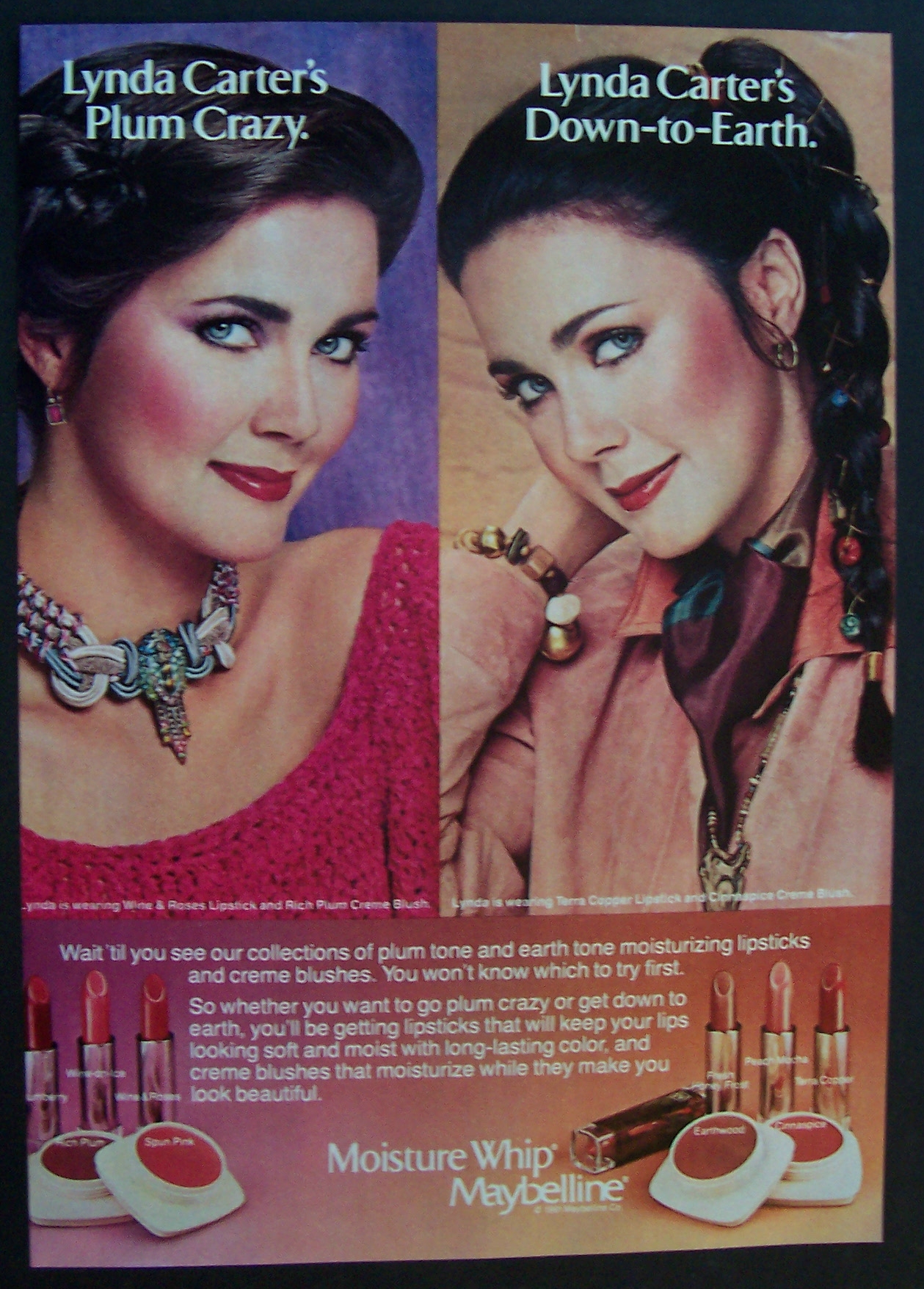 1981 Maybelline Moisture Whip Lipstick  w/ Lynda Carter
