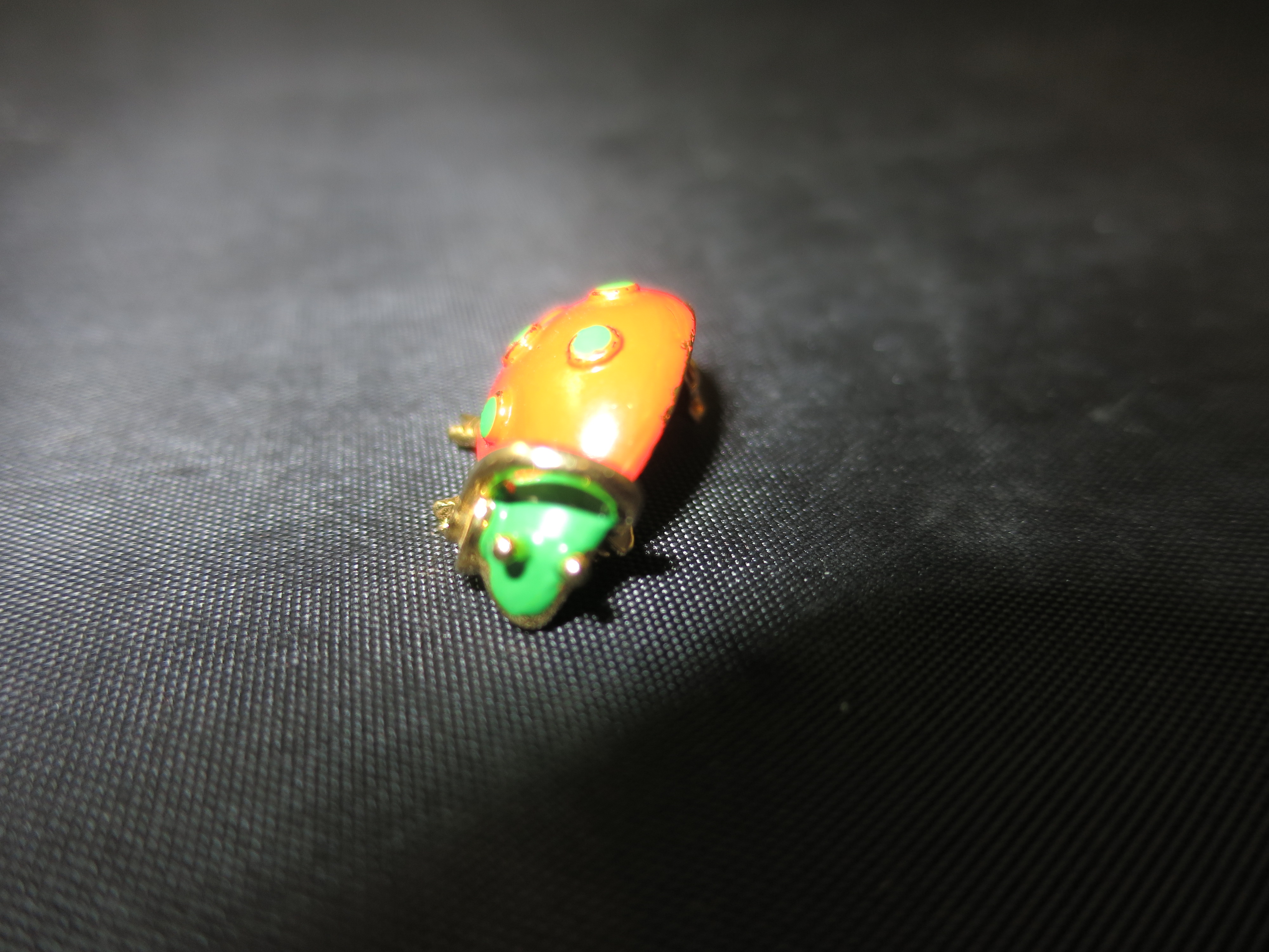 Enamel Painted Lady Bug Pin Unsigned