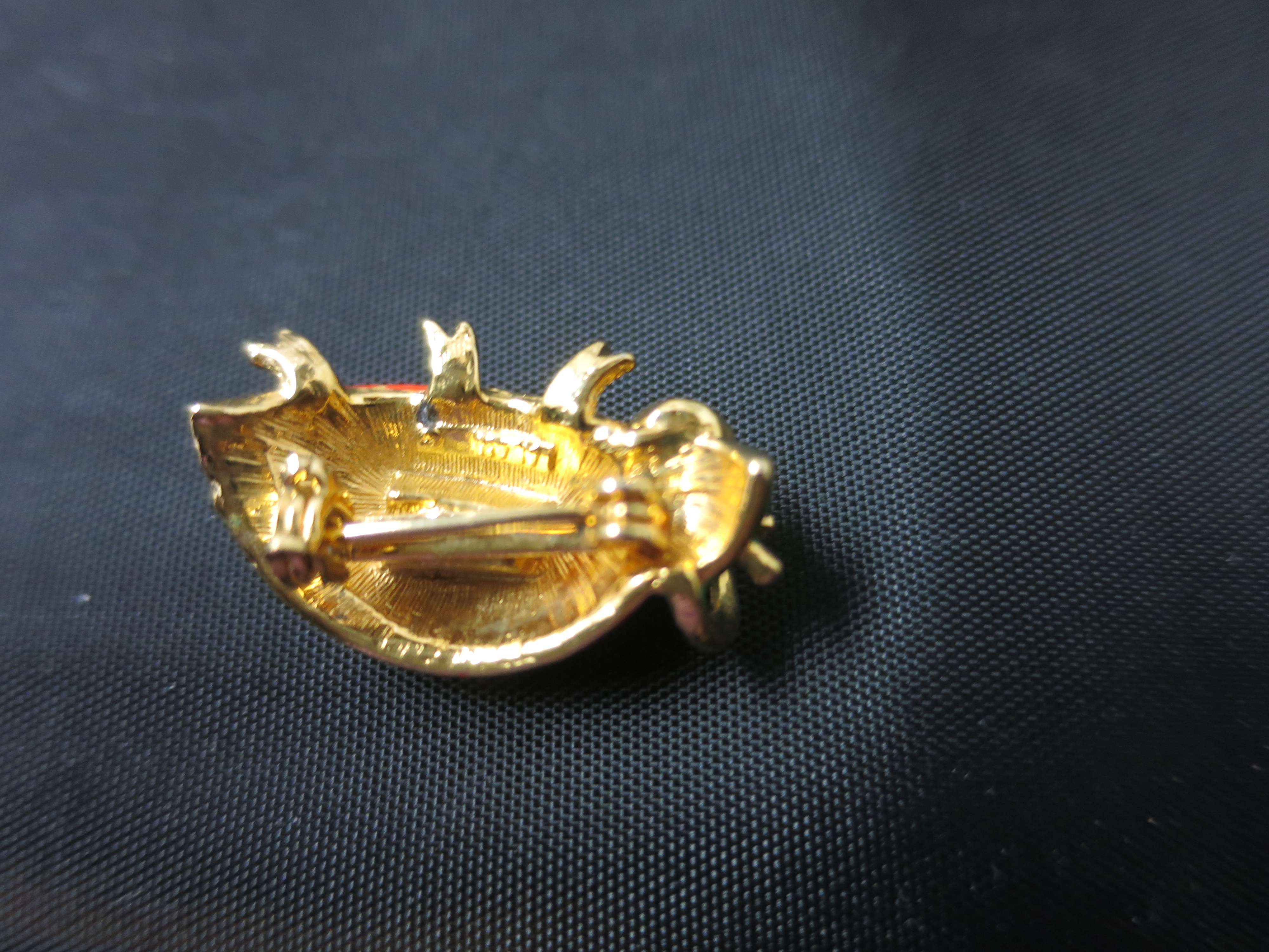 Enamel Painted Lady Bug Pin Unsigned