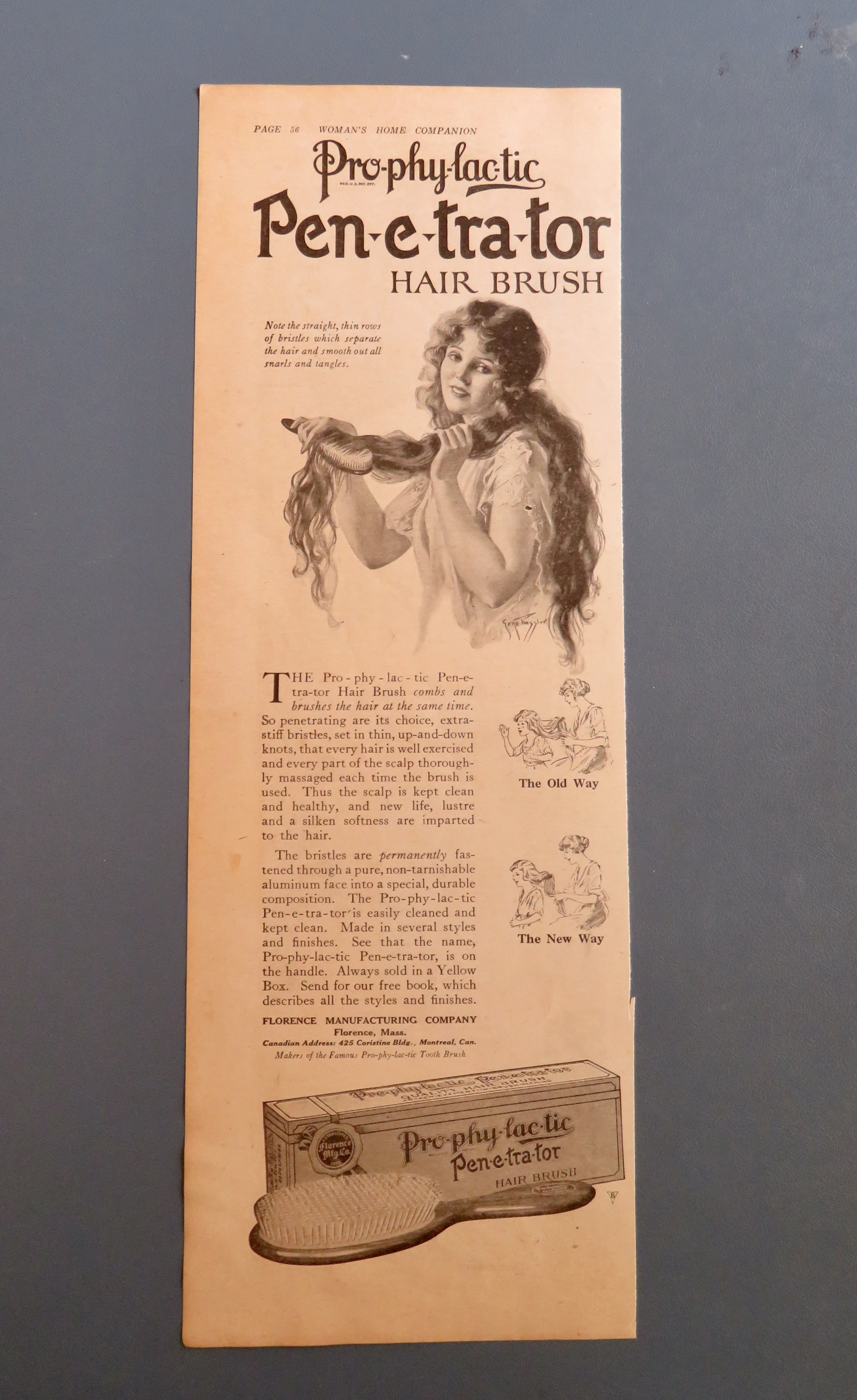 1920 Prophylactic Penetrator with Woman Combing Hair
