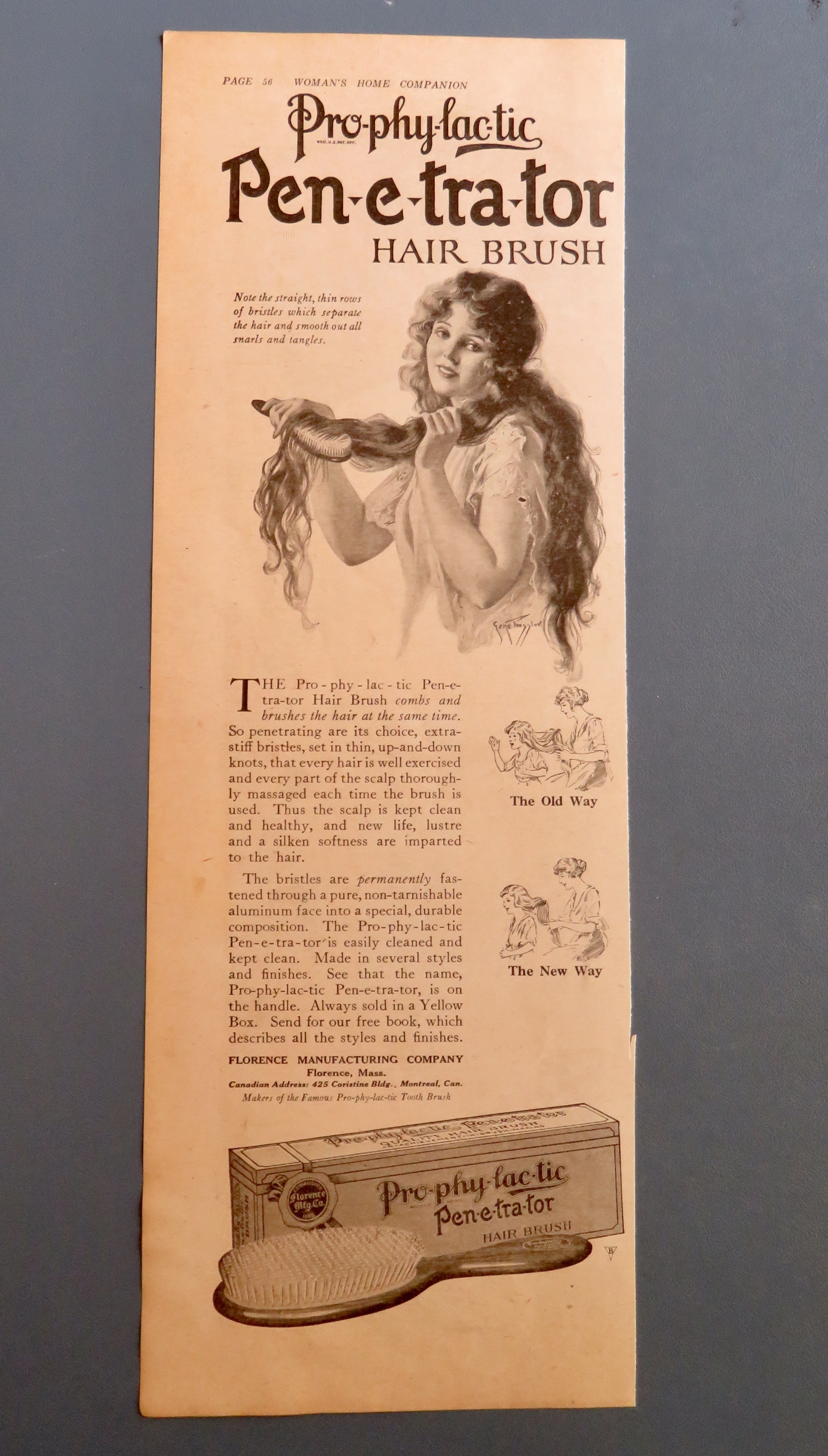 1920 Prophylactic Penetrator with Woman Combing Hair