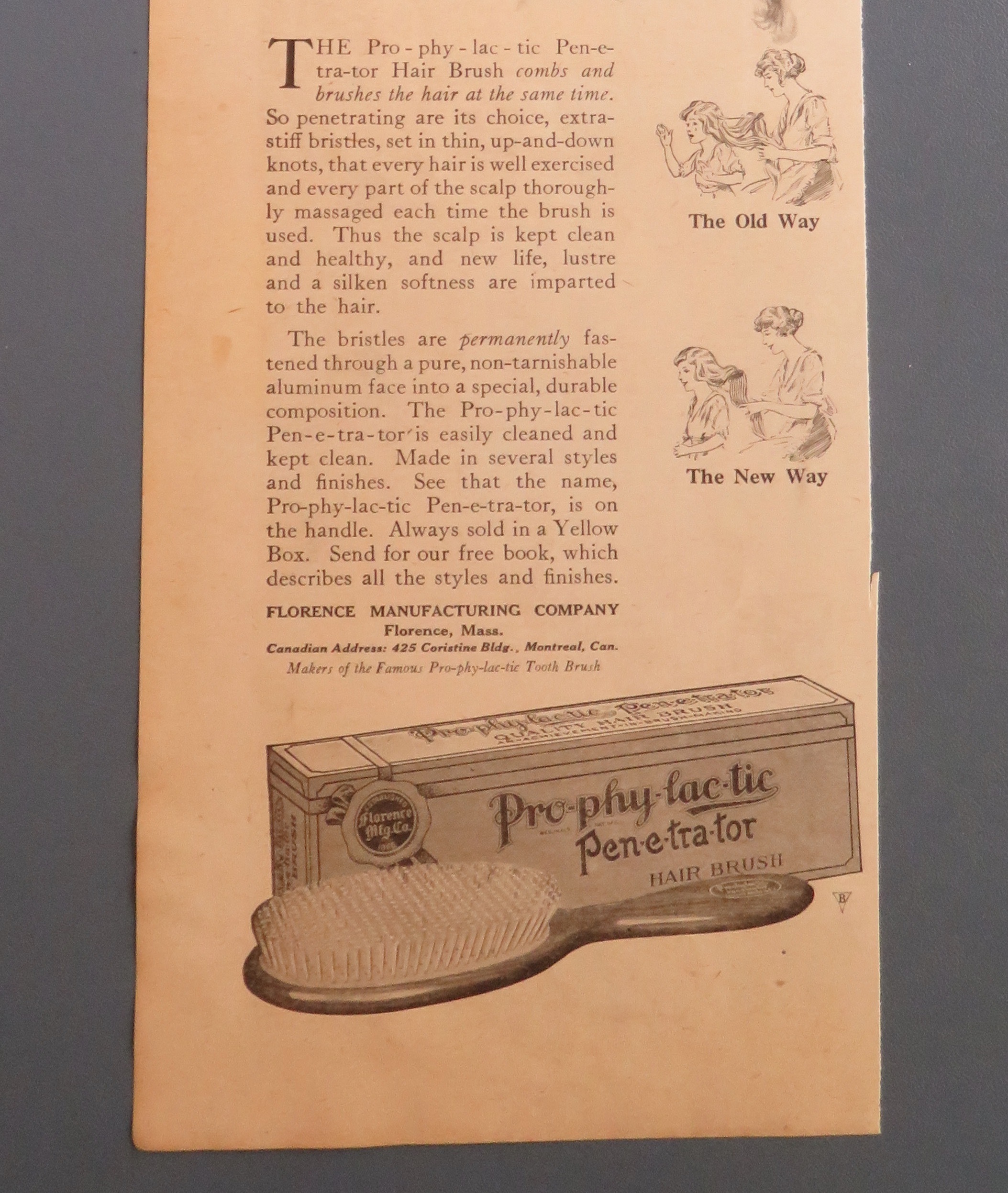 1920 Prophylactic Penetrator with Woman Combing Hair