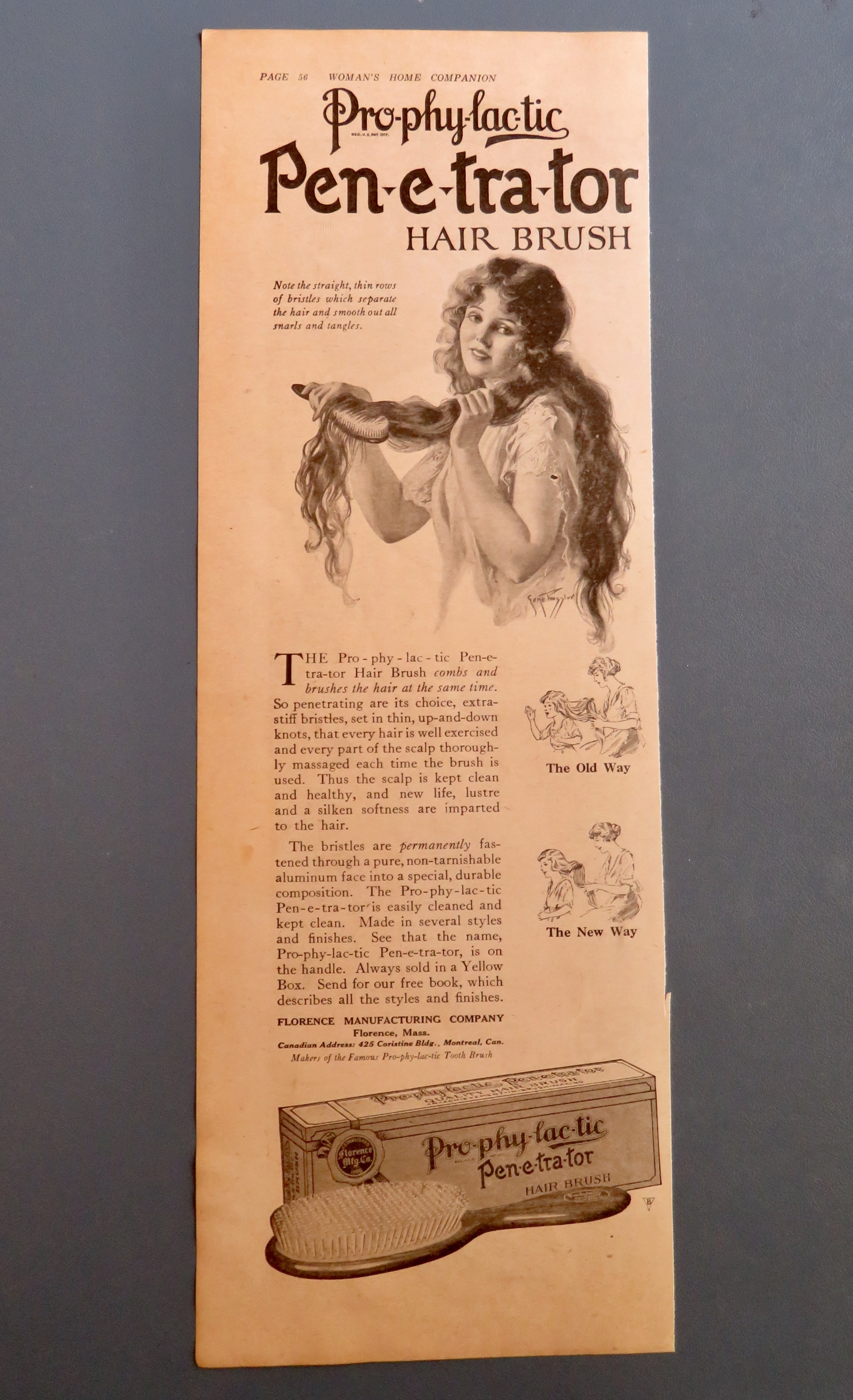 1920 Prophylactic Penetrator with Woman Combing Hair