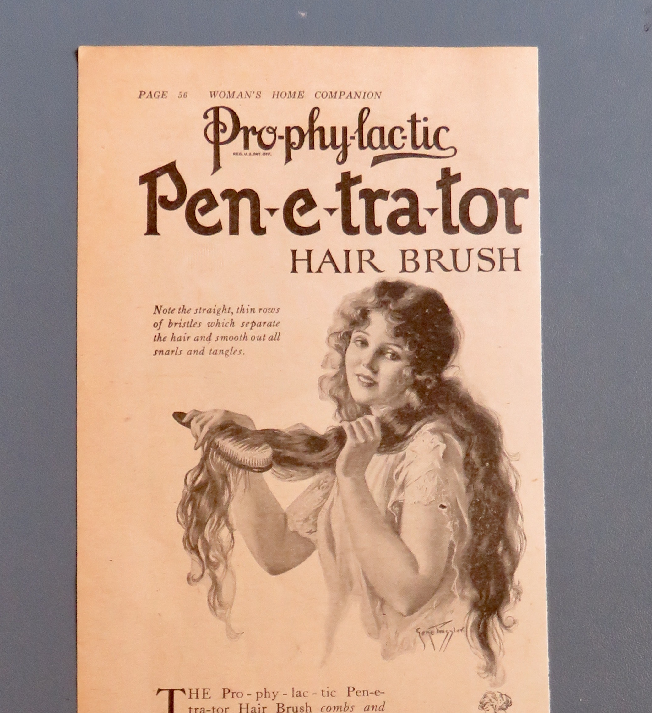 1920 Prophylactic Penetrator with Woman Combing Hair