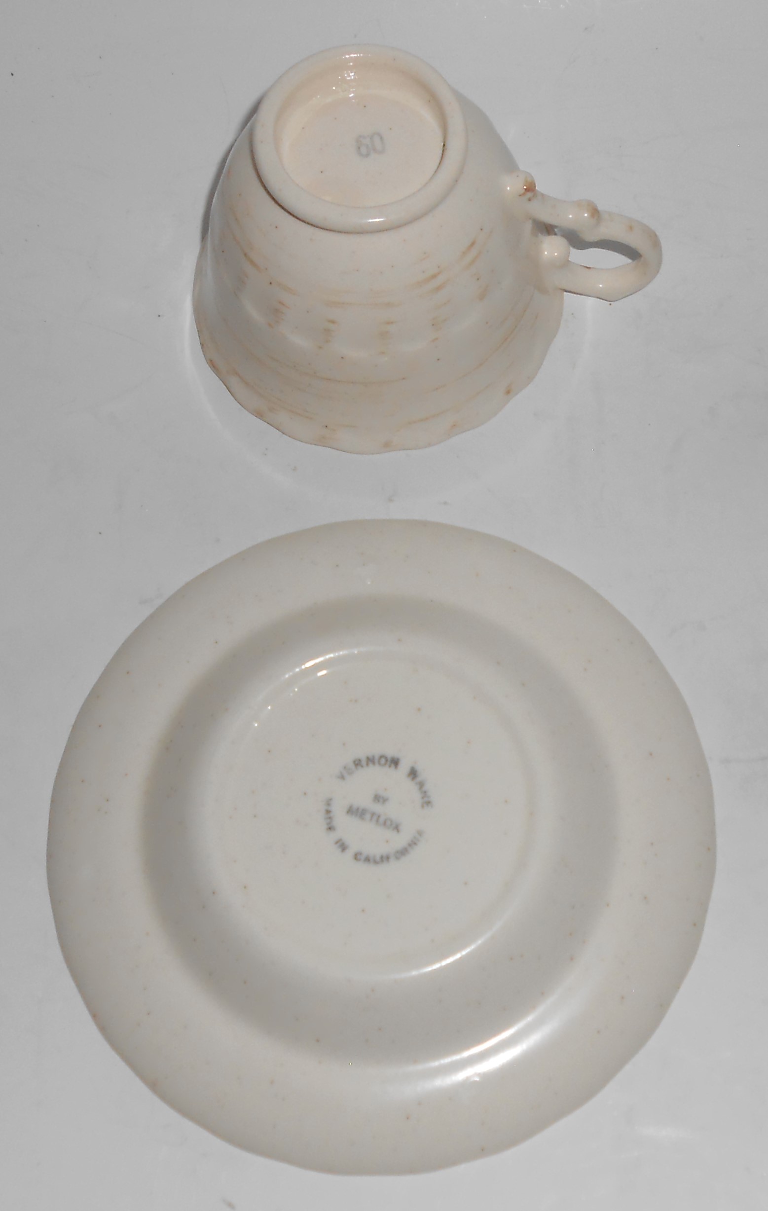 Metlox Poppy Trail Pottery Fruit Basket Cup & Saucer