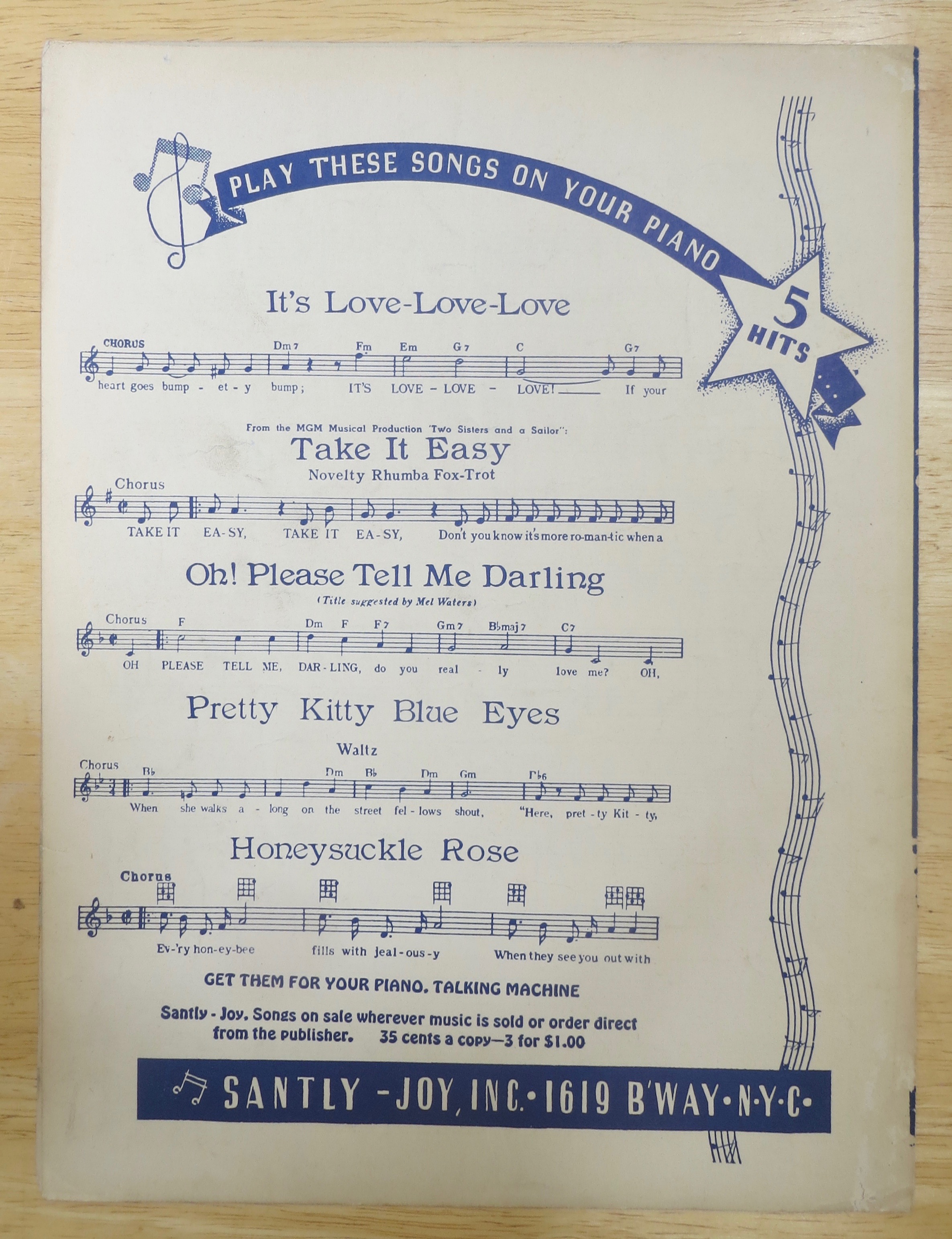 Sheet Music For 1943 It's Love, Love, Love