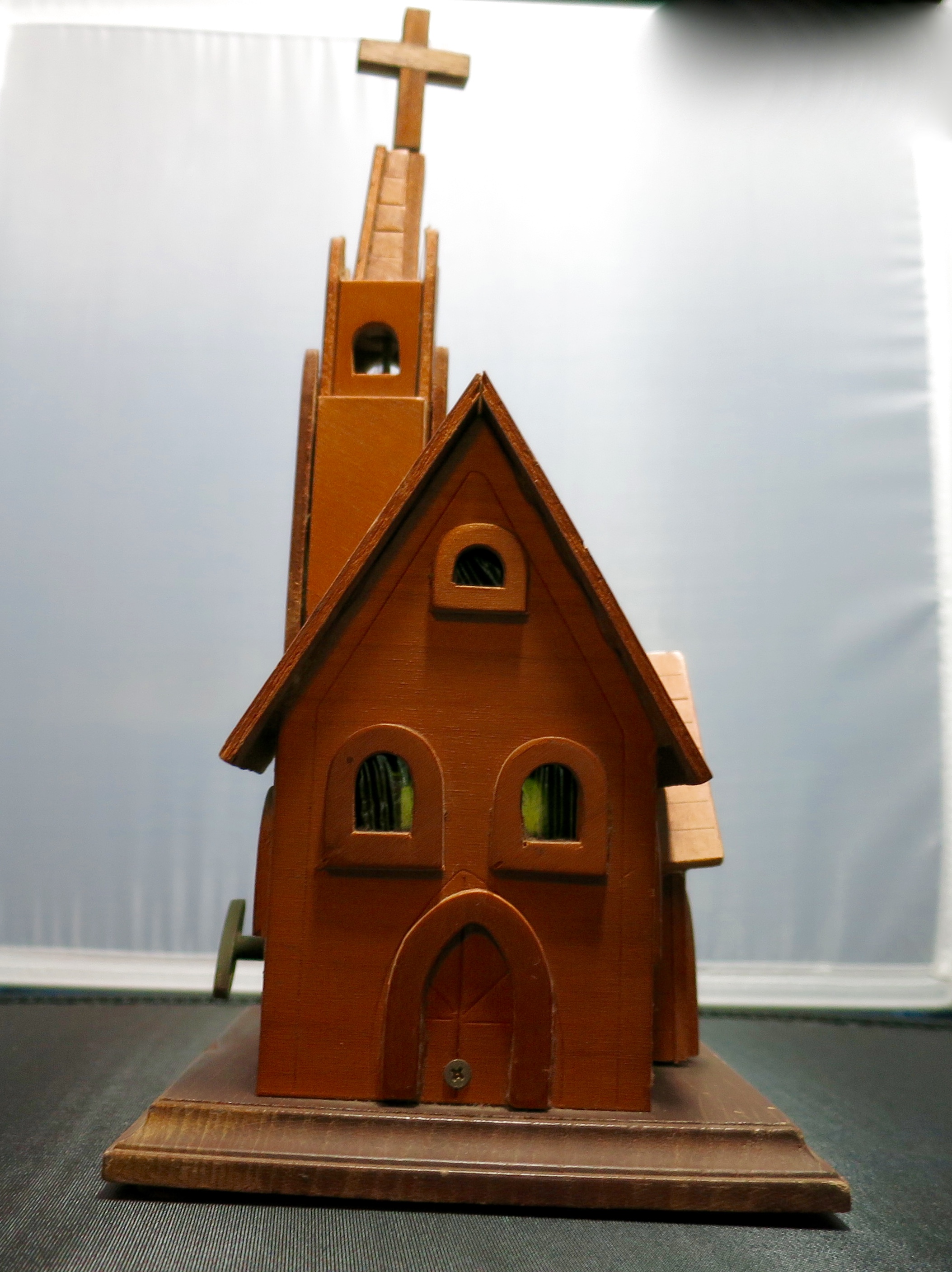 Church Wooden Music Box Plays Amazing Grace