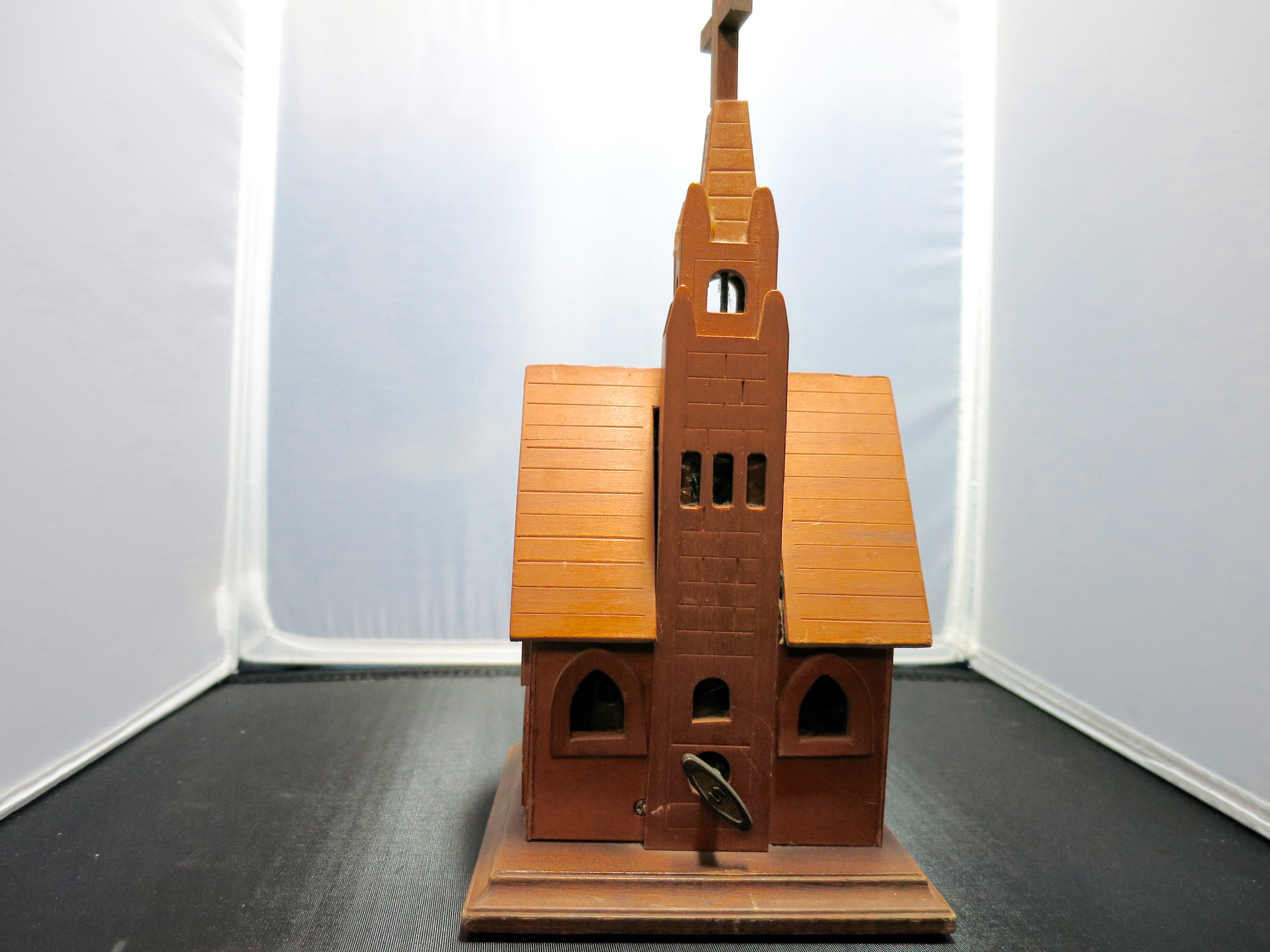 Church Wooden Music Box Plays Amazing Grace