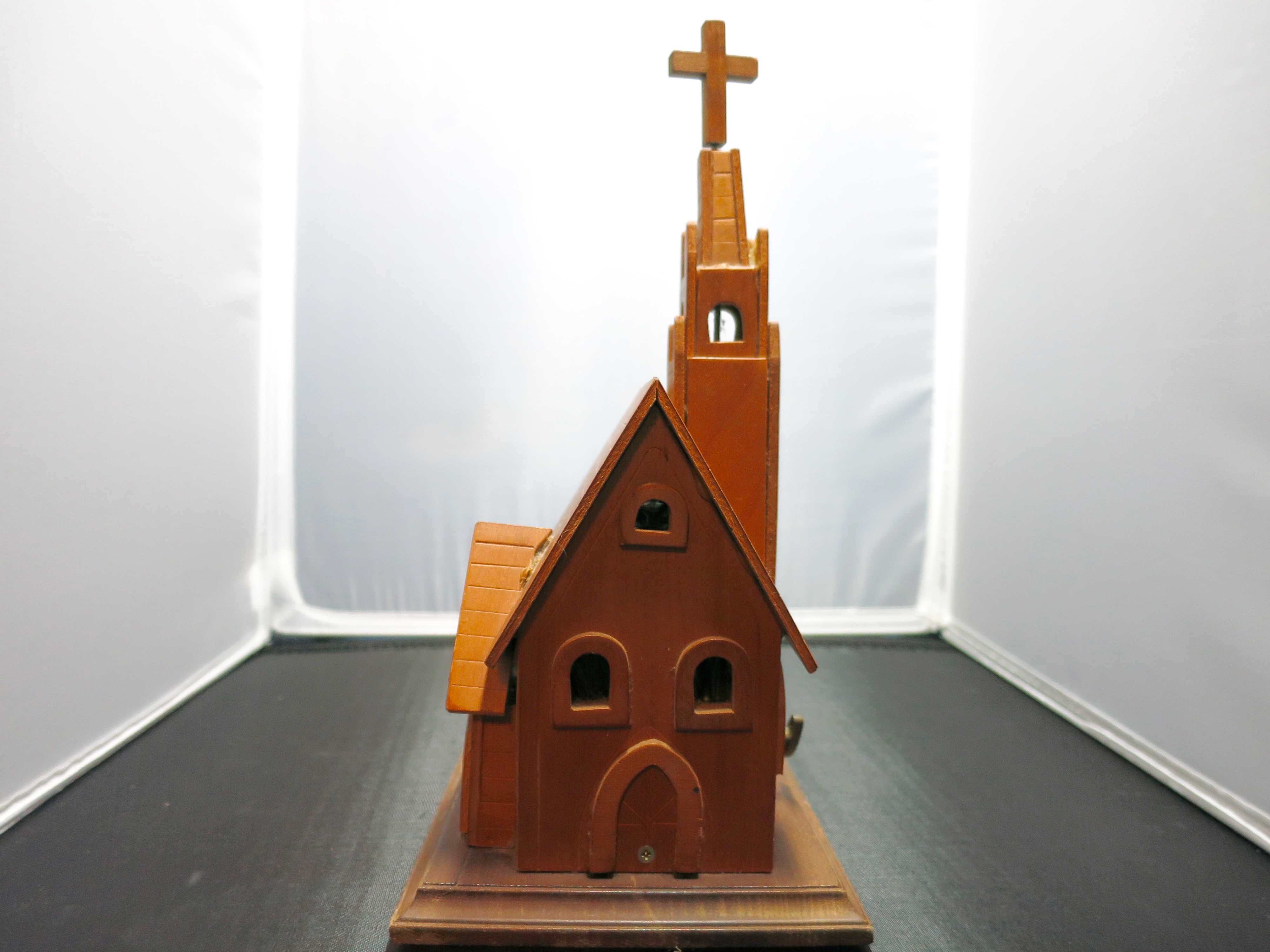 Church Wooden Music Box Plays Amazing Grace