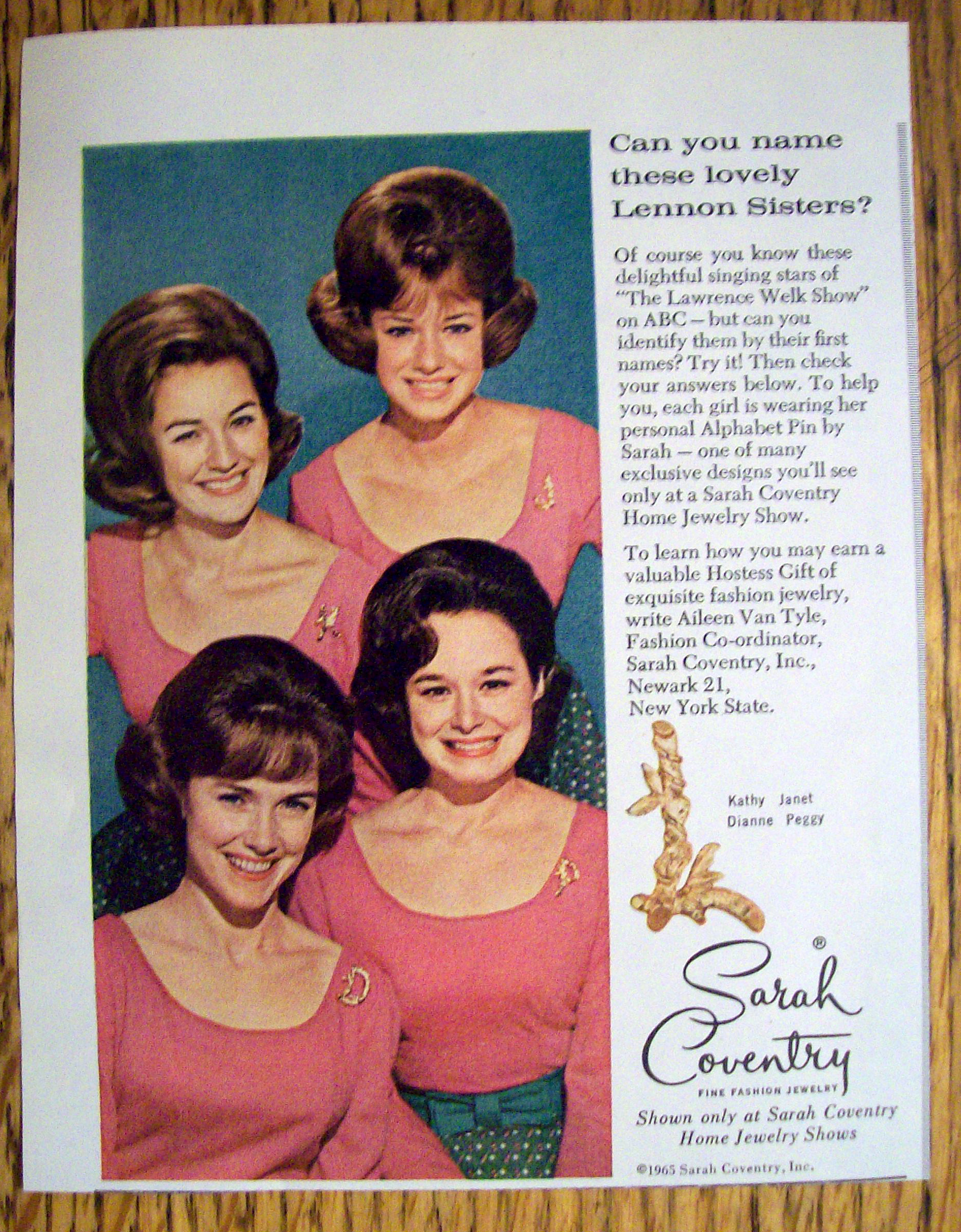Vintage Ad: 1965 Sarah Coventry w/ The Lennon Sisters