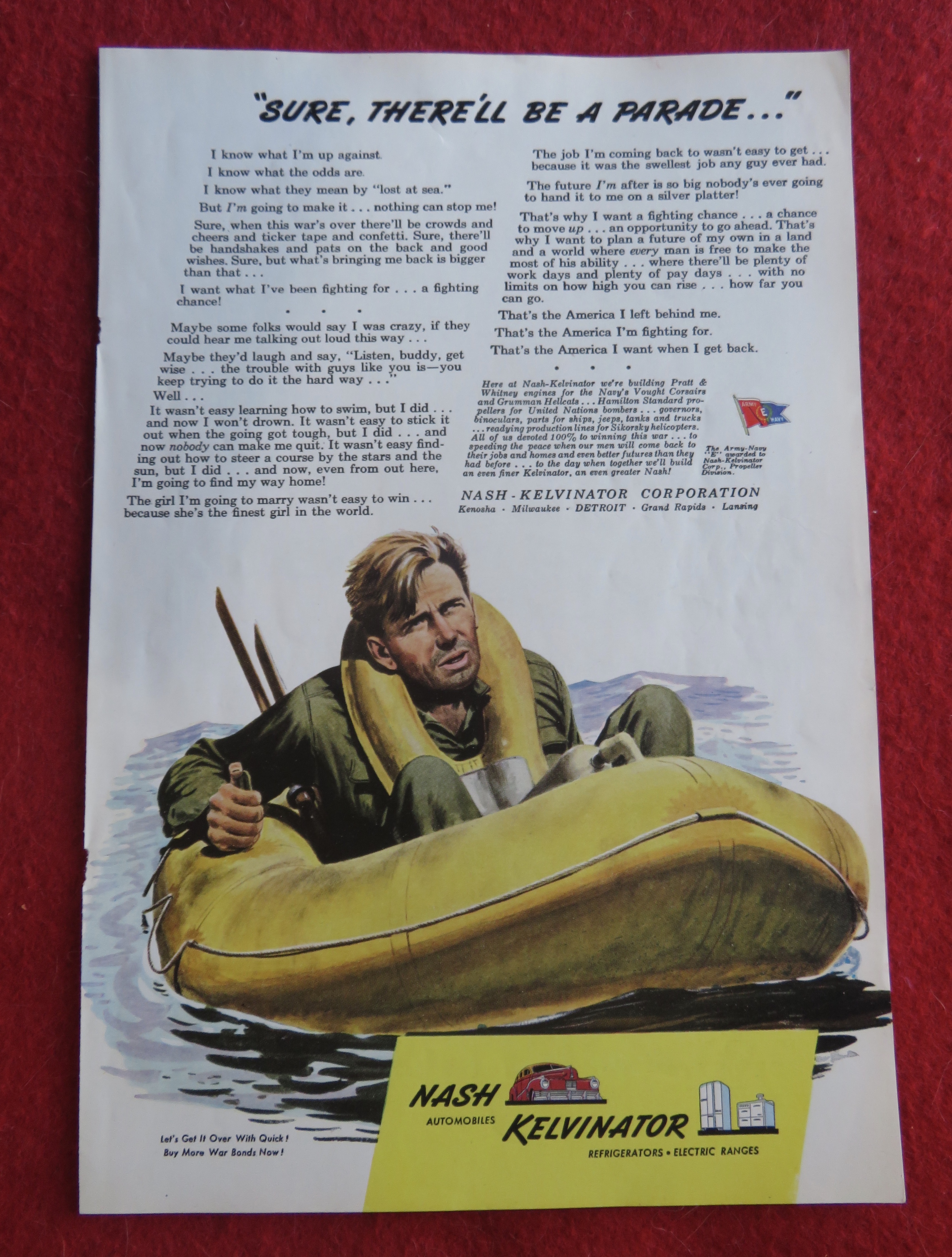 1944 Nash/Kelvinator with Soldier Floating In A Raft
