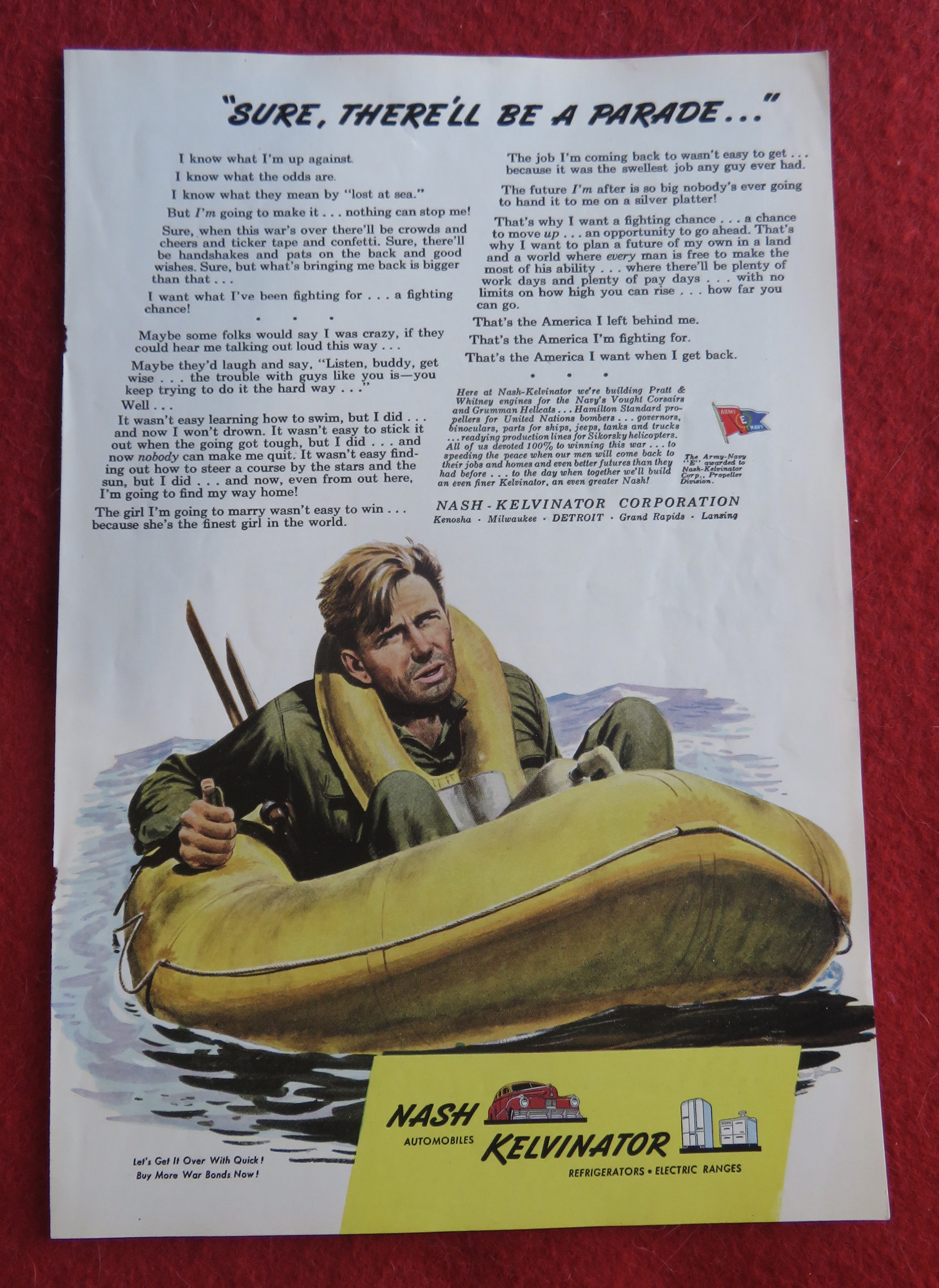 1944 Nash/Kelvinator with Soldier Floating In A Raft