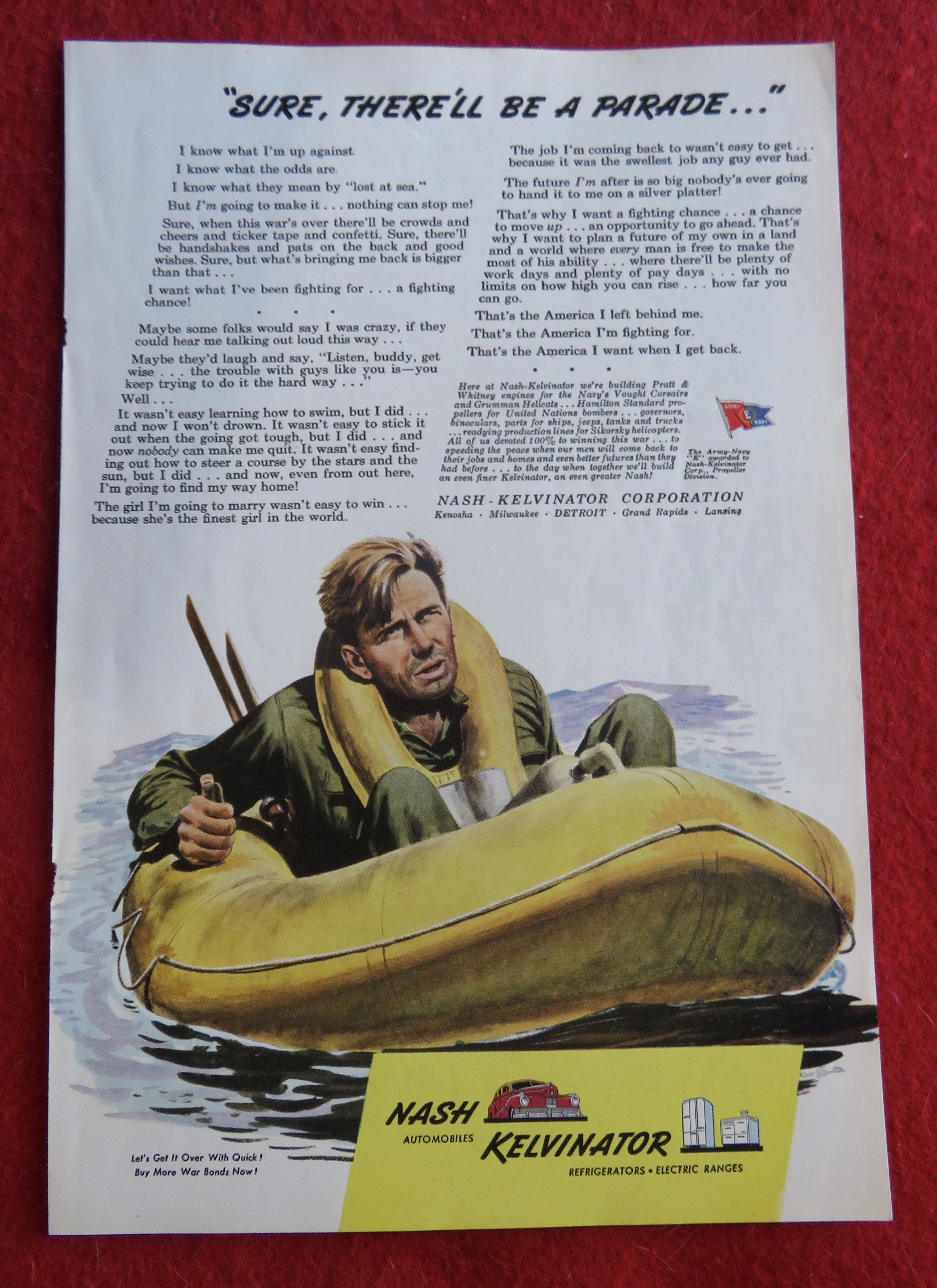1944 Nash/Kelvinator with Soldier Floating In A Raft
