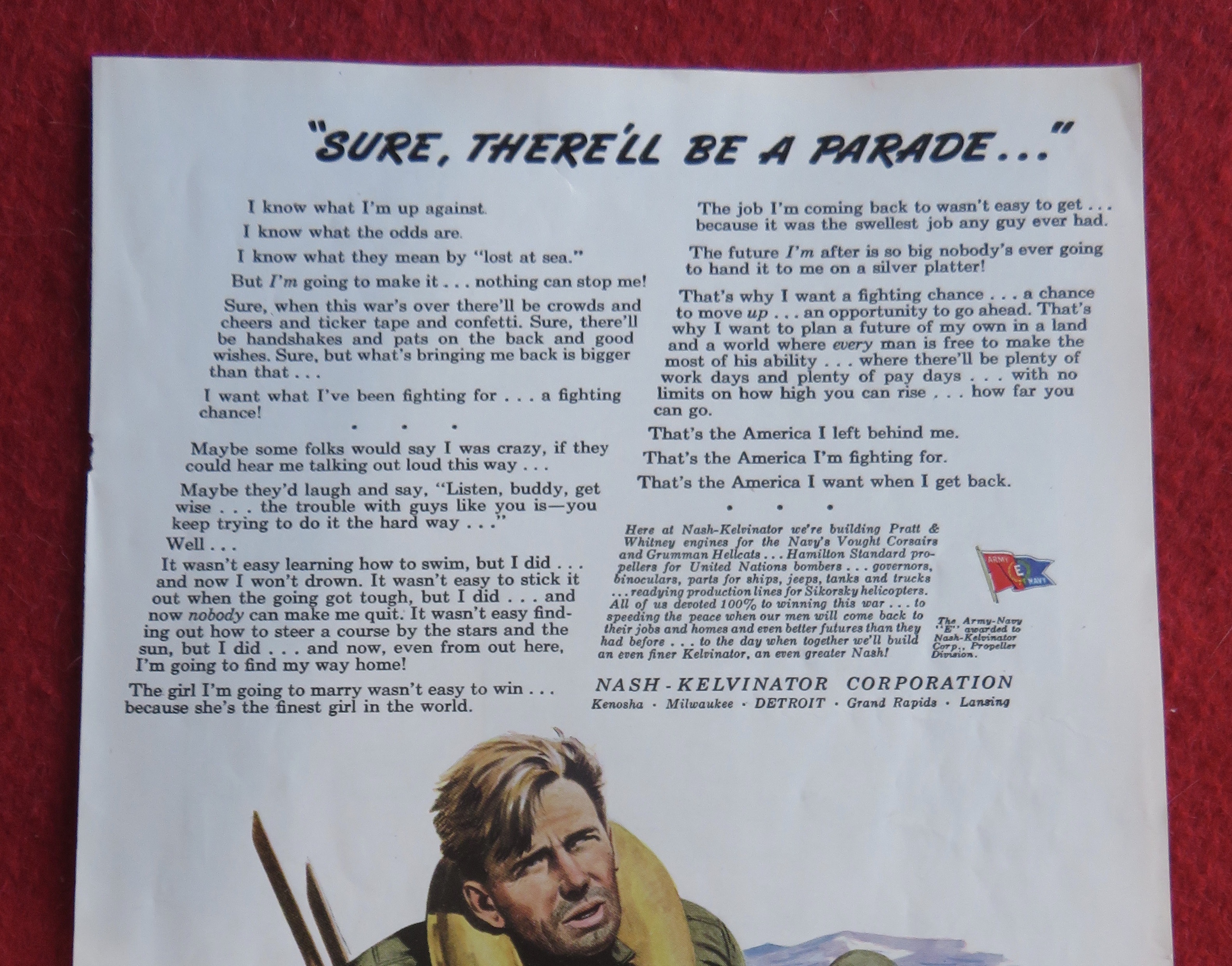 1944 Nash/Kelvinator with Soldier Floating In A Raft