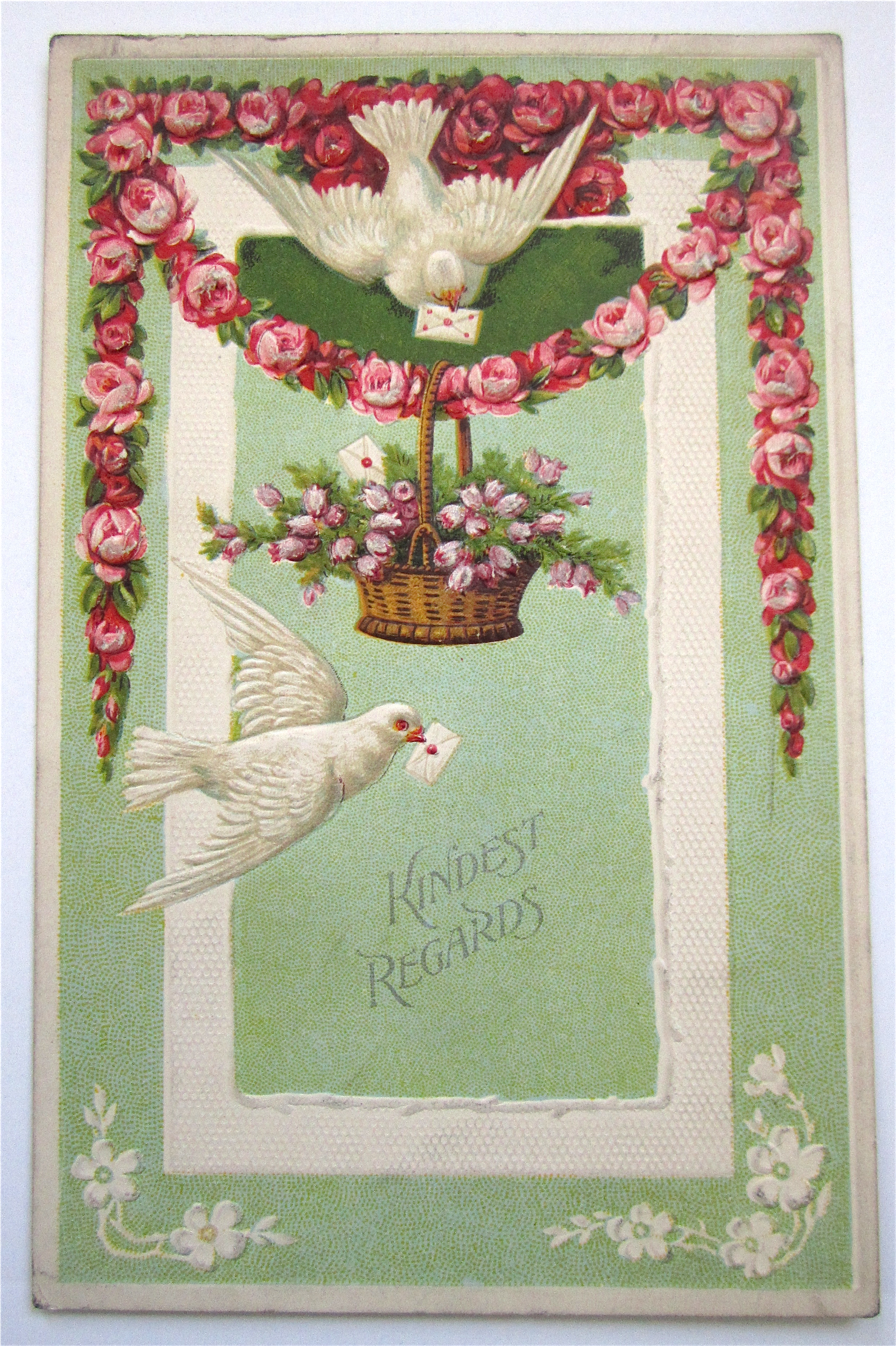 Doves Carrying Letters In Their Mouths Postcard