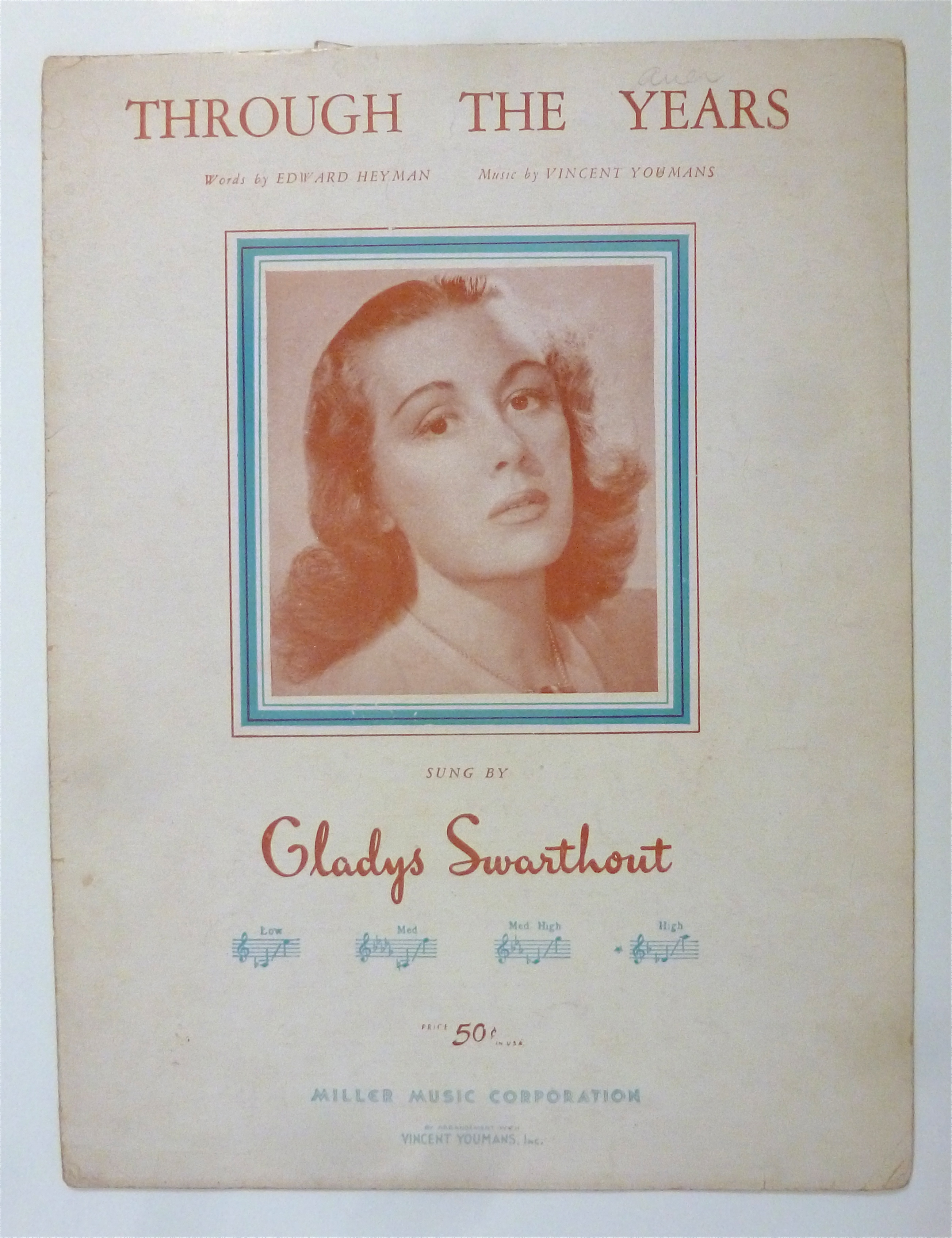 Sheet Music For 1931 Through The Years