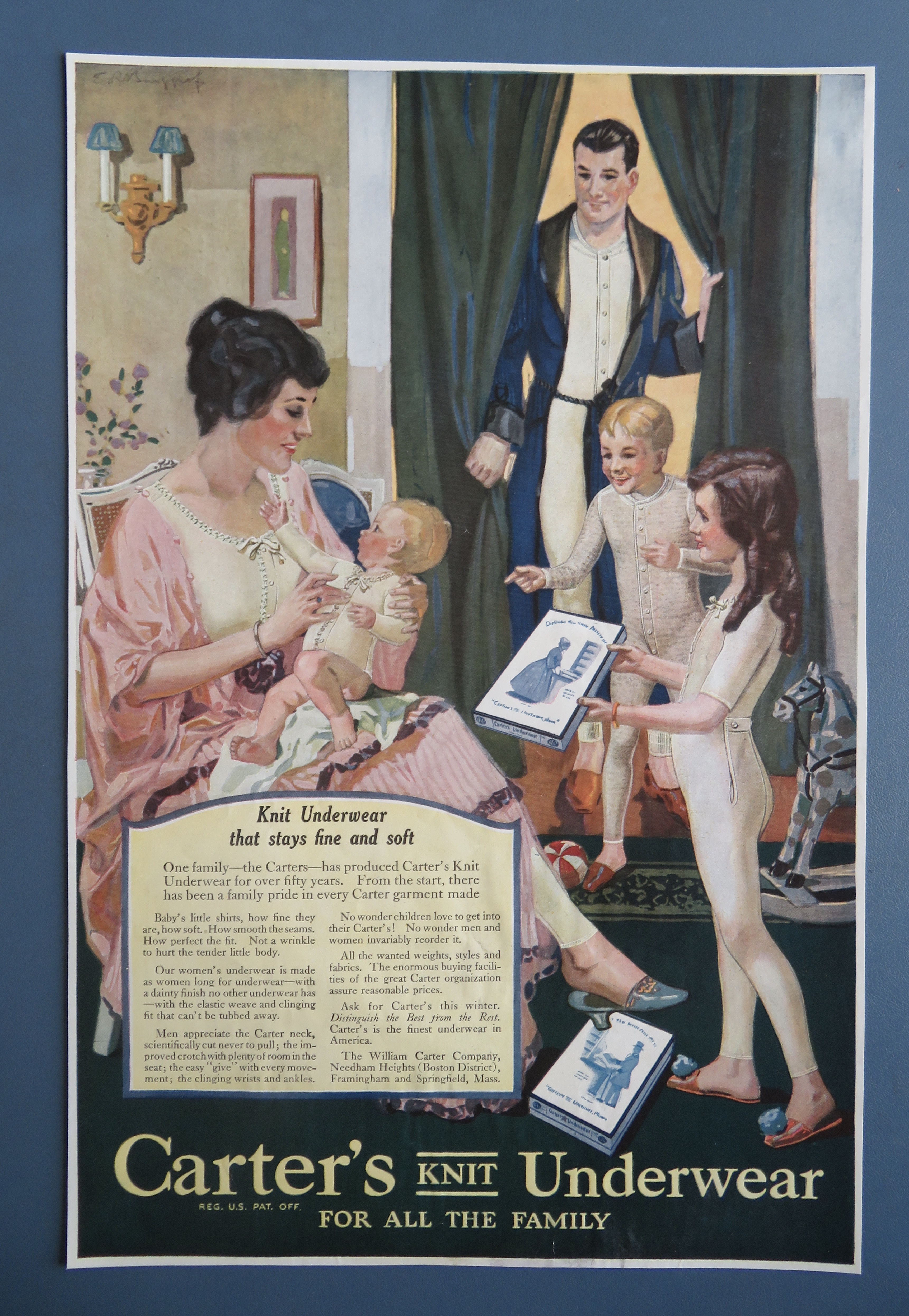 1917 Carter's Knit Underwear with the Whole Family