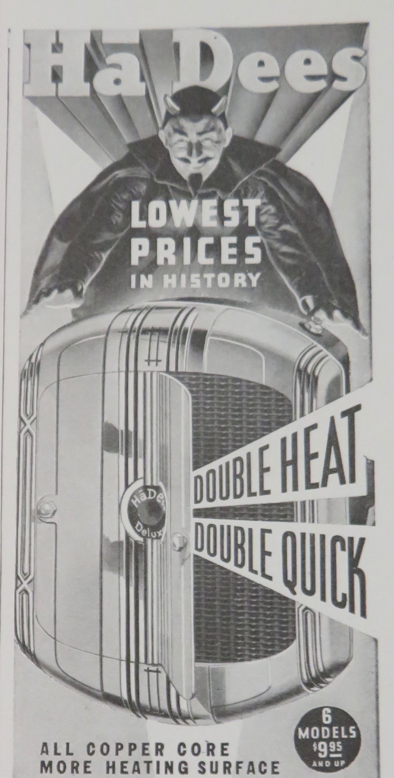 1936 Ha Dees Car Heating with Copper Core Heating