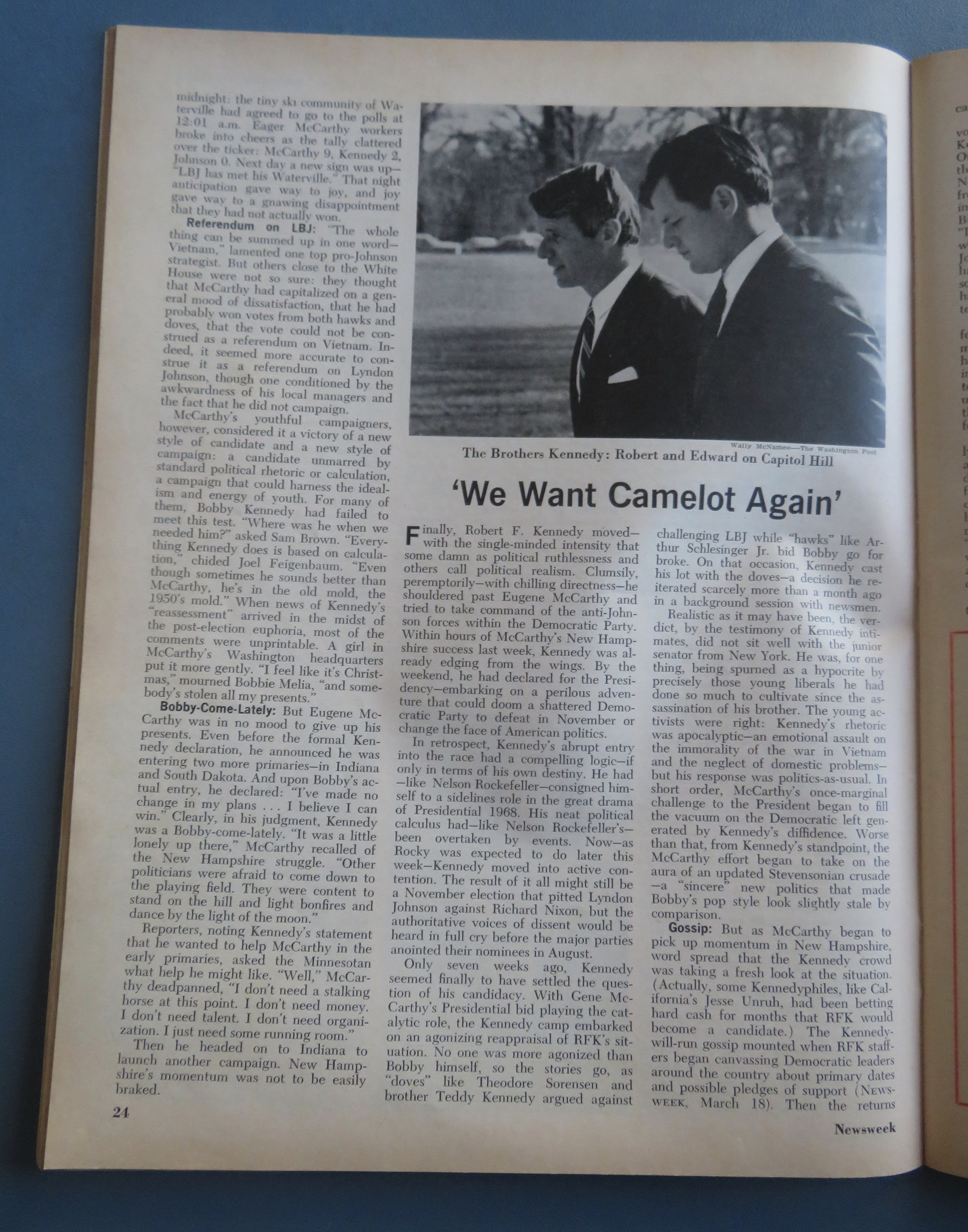 Newsweek Magazine-March 25, 1968-McCarthy & Kennedy