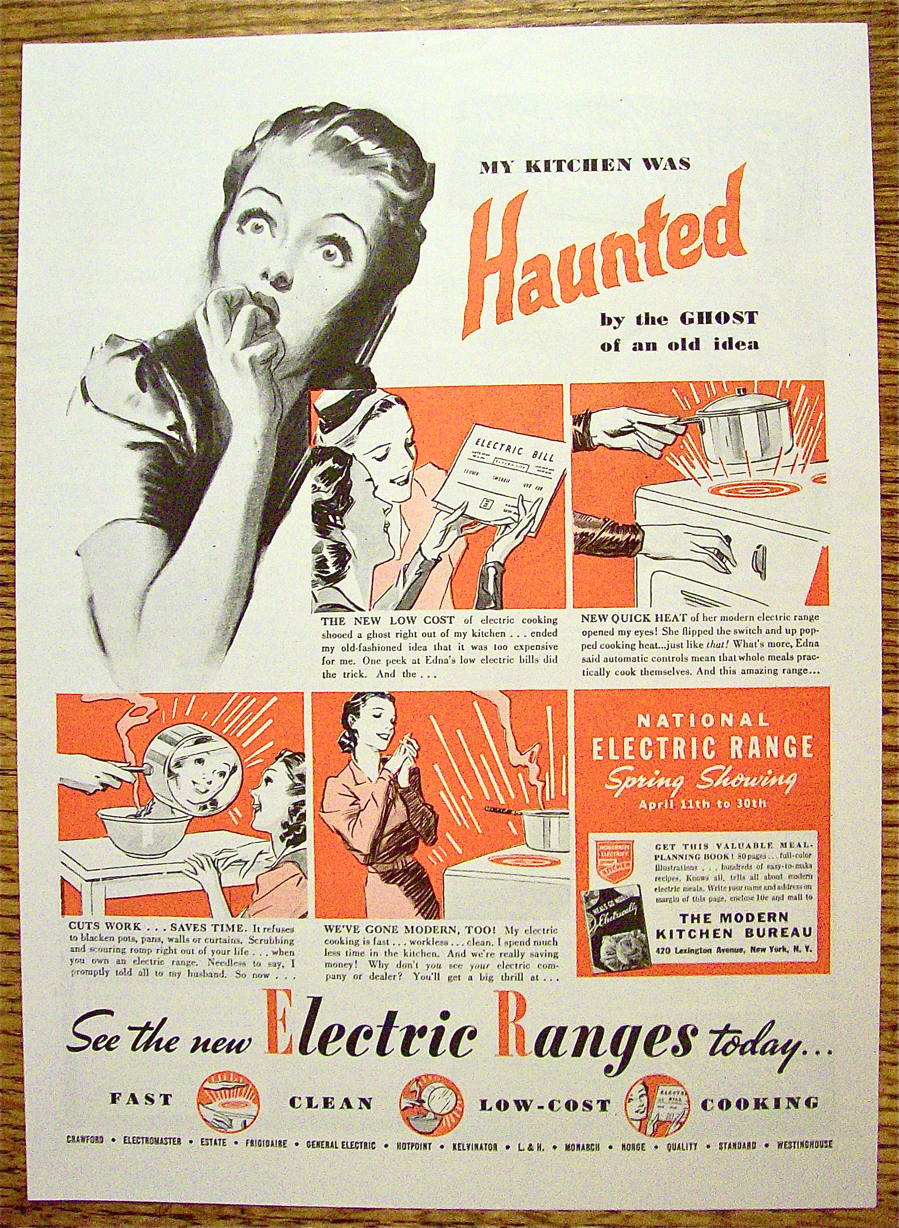 1938 National Electric Range with Woman Scared By Ghost