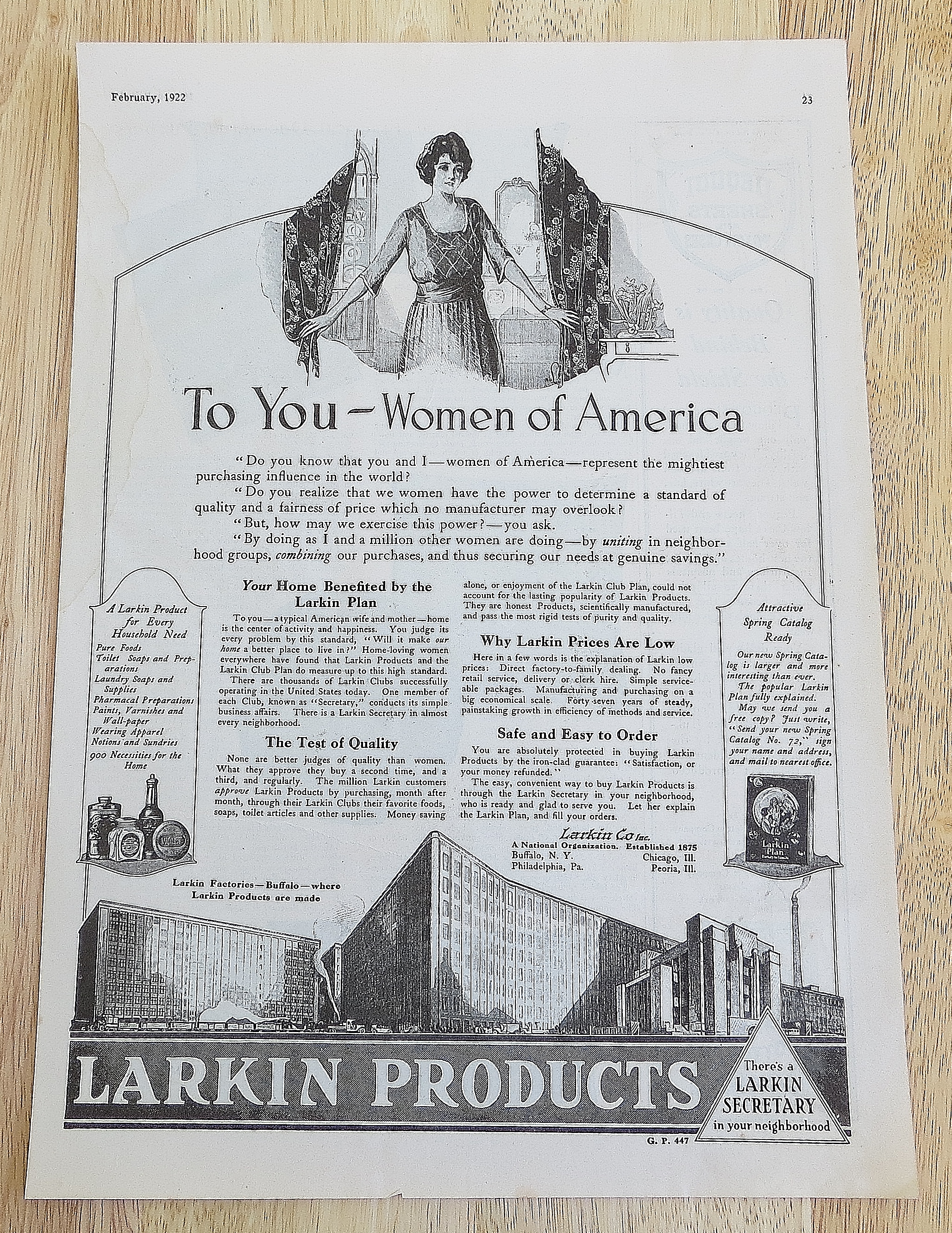 1922 Larkin Products With Women Of America