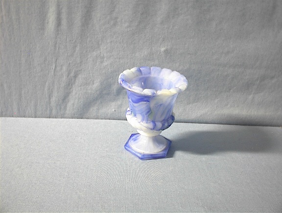 Blue on Blue Milkglass Toothpick Holder