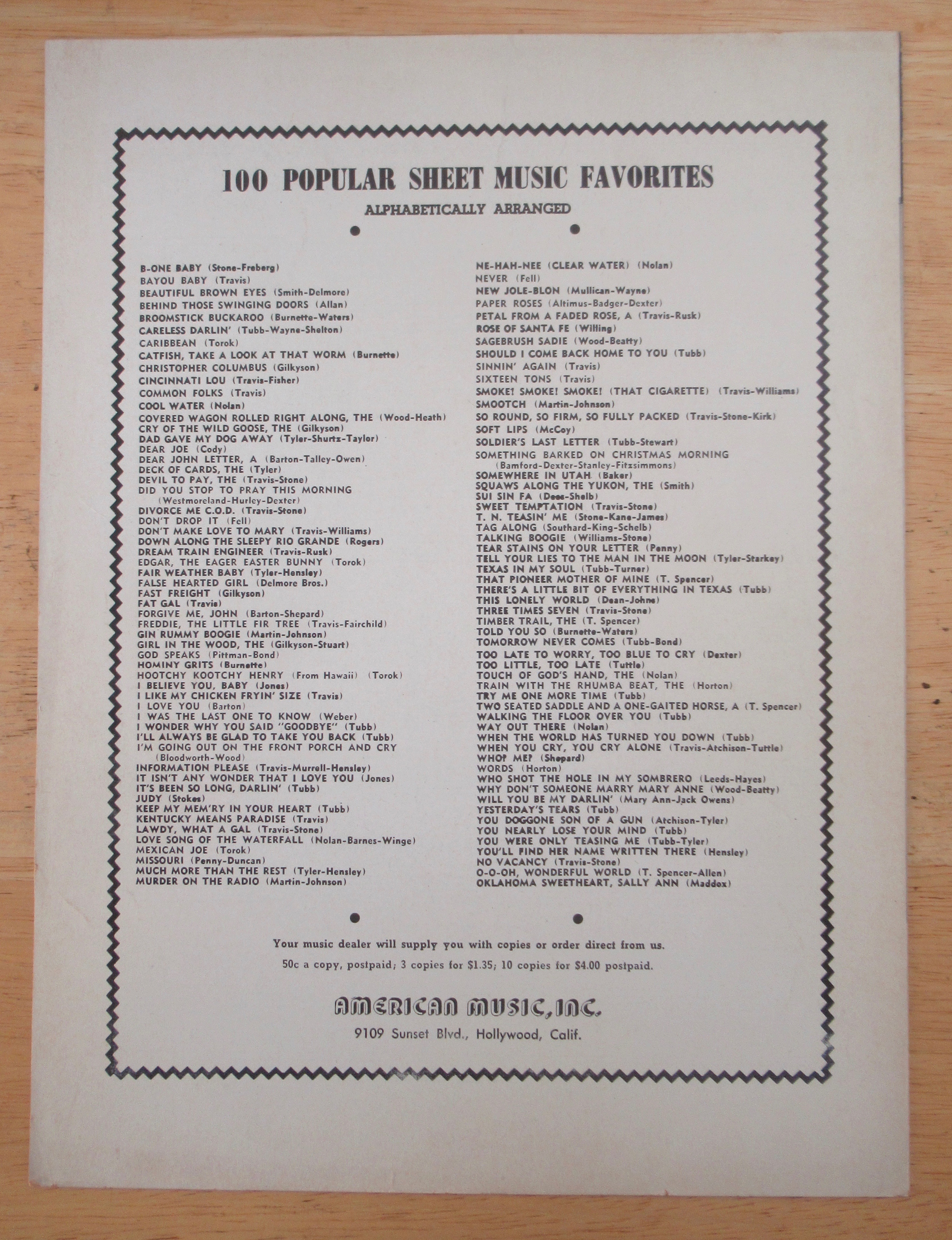 1947 Sixteen Tons Sheet Music (Ernie Ford Cover)