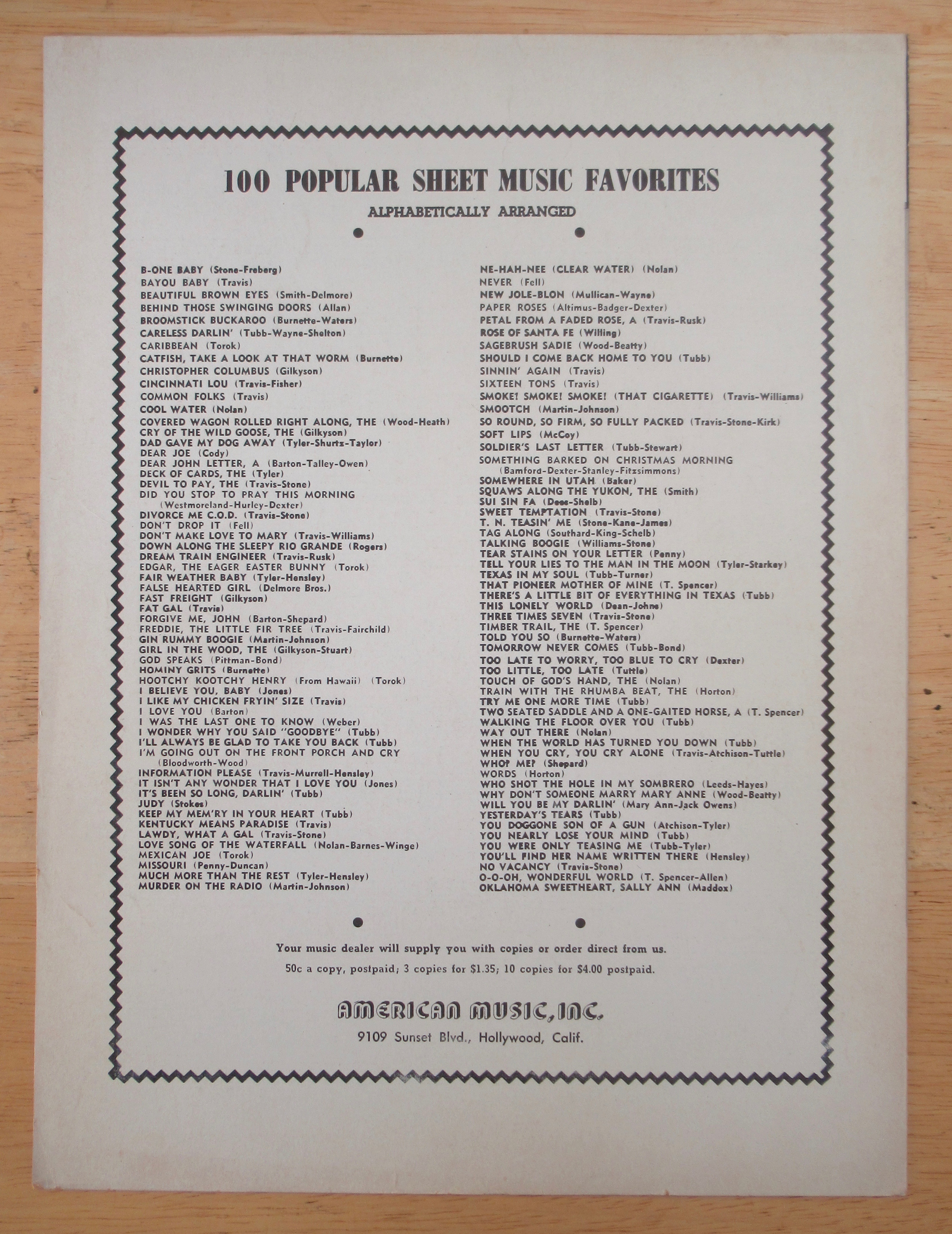 1947 Sixteen Tons Sheet Music (Ernie Ford Cover)