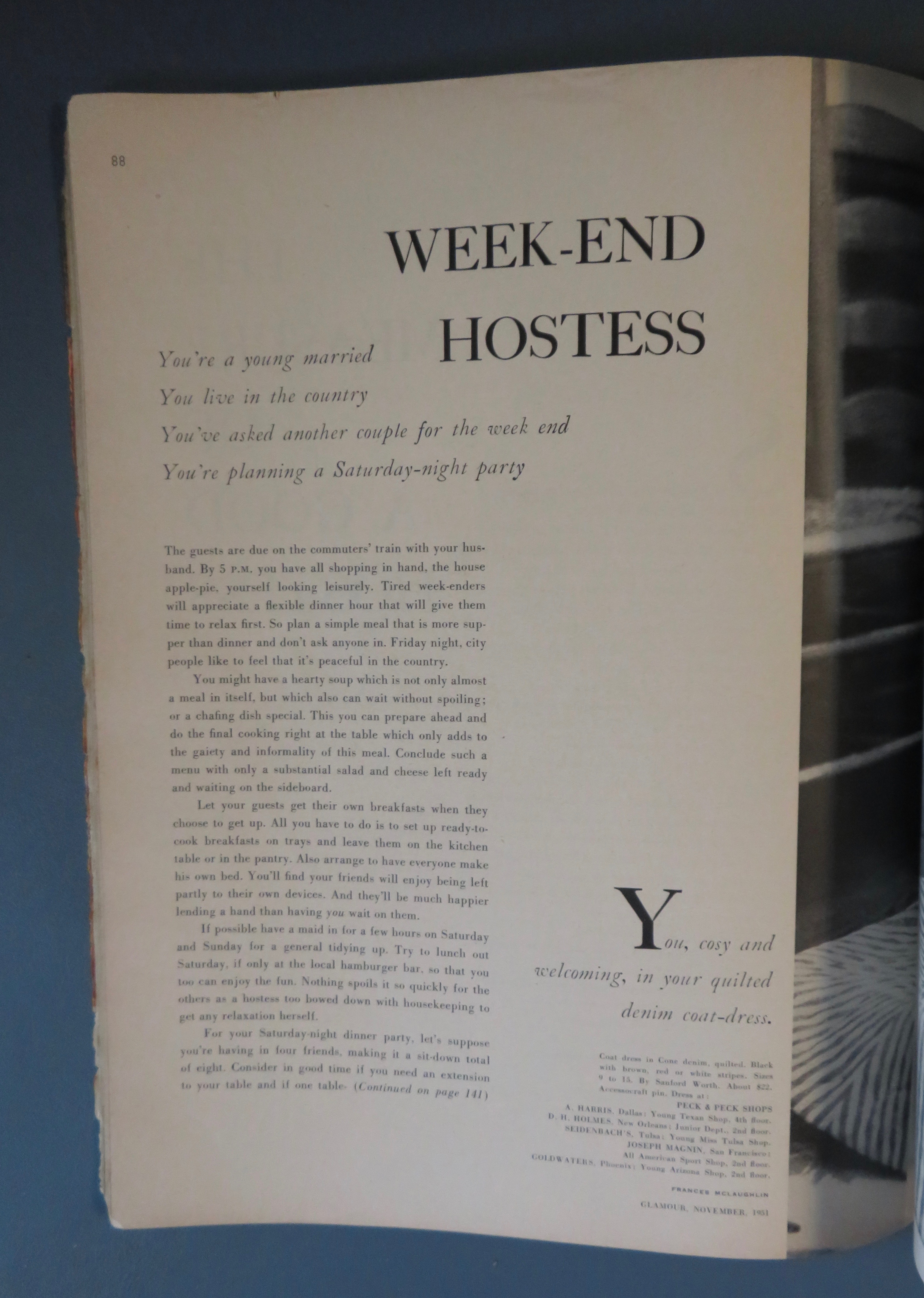 Glamour Magazine November 1951 Christmas Made Easy