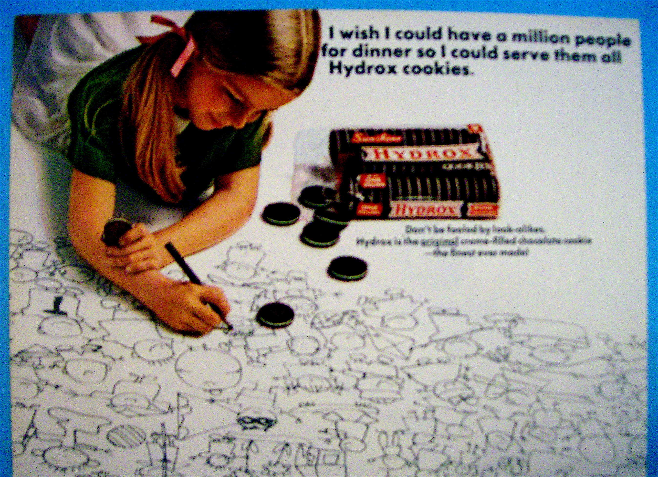 1966 Hydrox Cookies With Girl Drawing