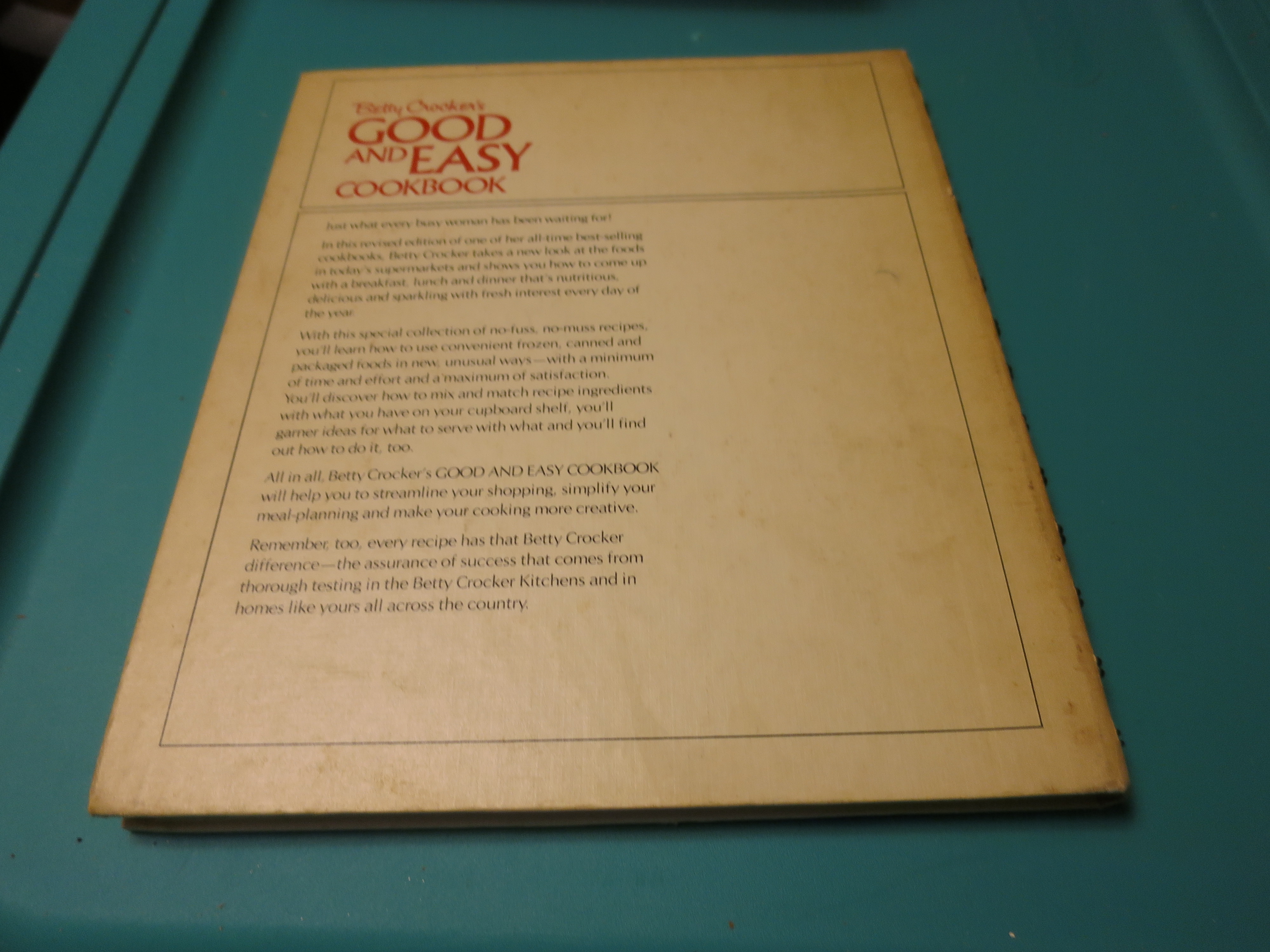 Betty Crockers Good and Easy Cookbook 1972