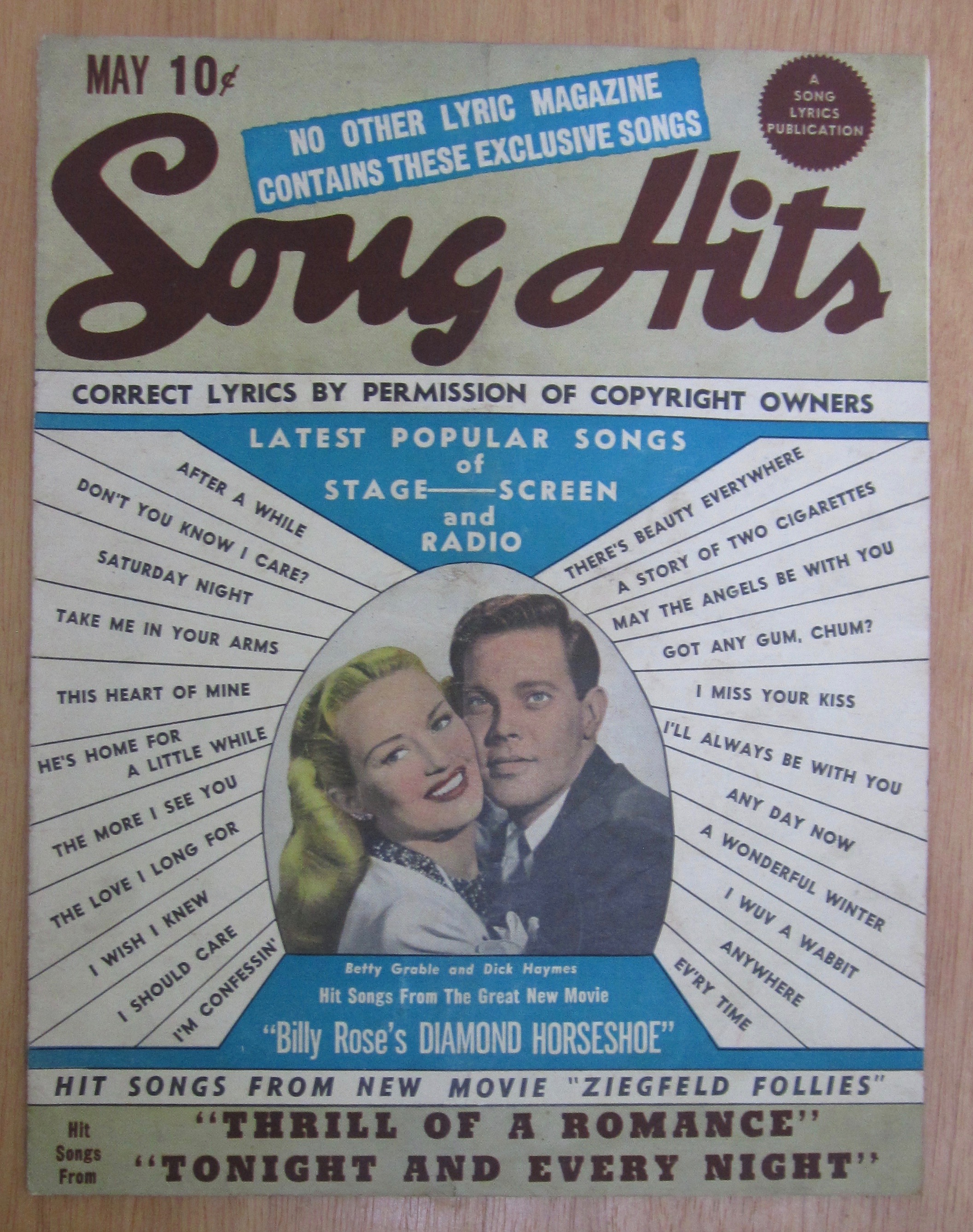 Song Hits Magazine May 1945 Betty Grable & Dick Haymes