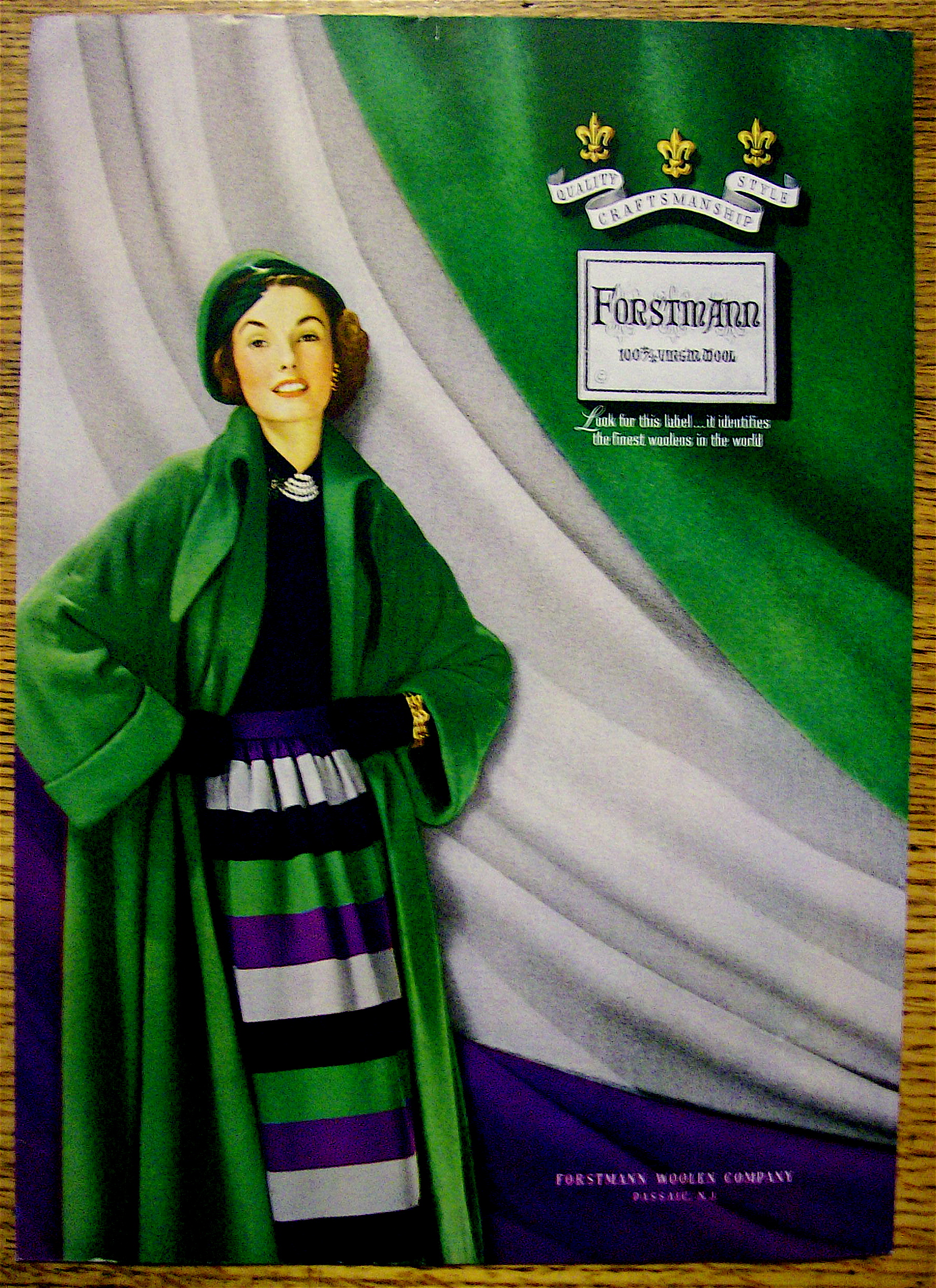 1948 Forstmann Wool w/ Woman in Green Jacket