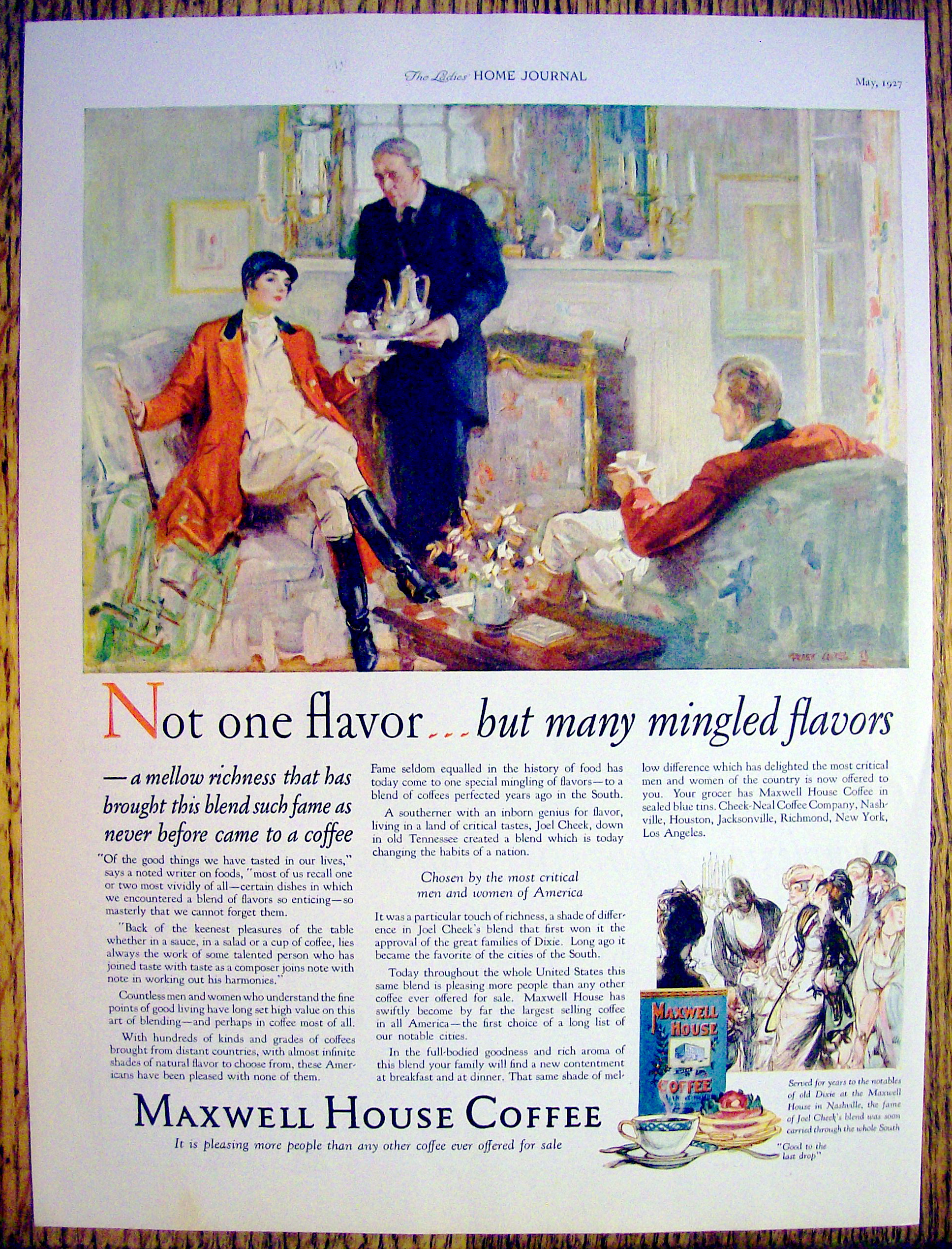 1927 Maxwell House Coffee with Butler Serving Coffee