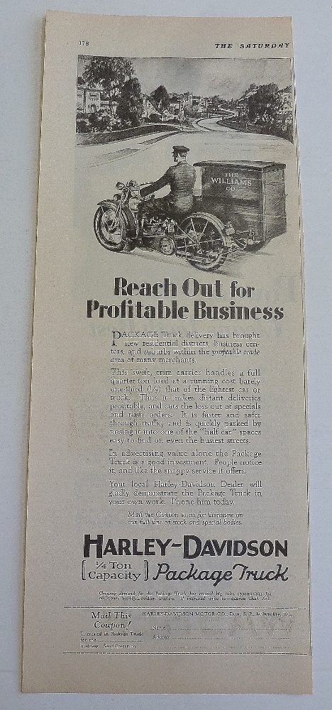 1929 Harley Davidson With Package Truck