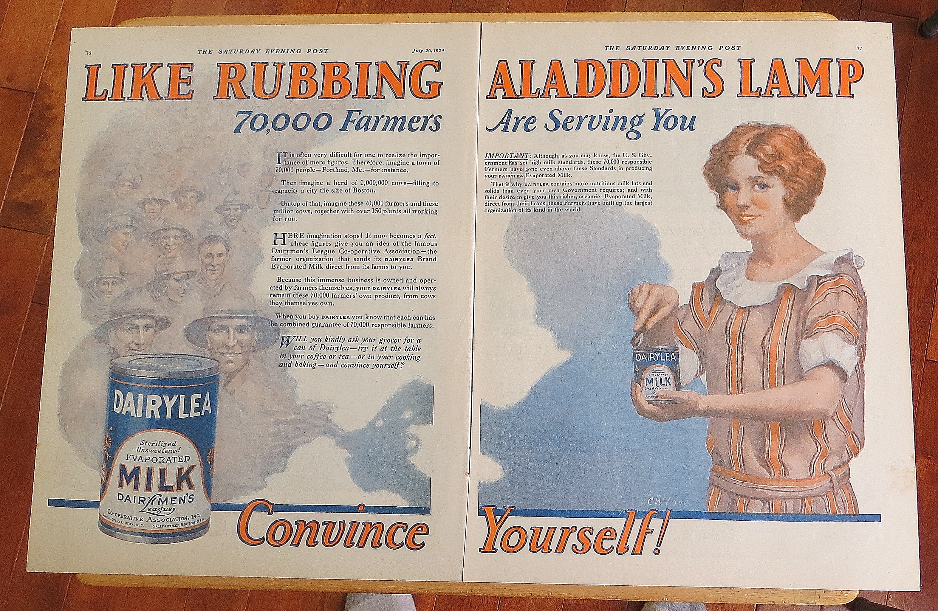 1924 Dairylea Milk With Woman Opening Can