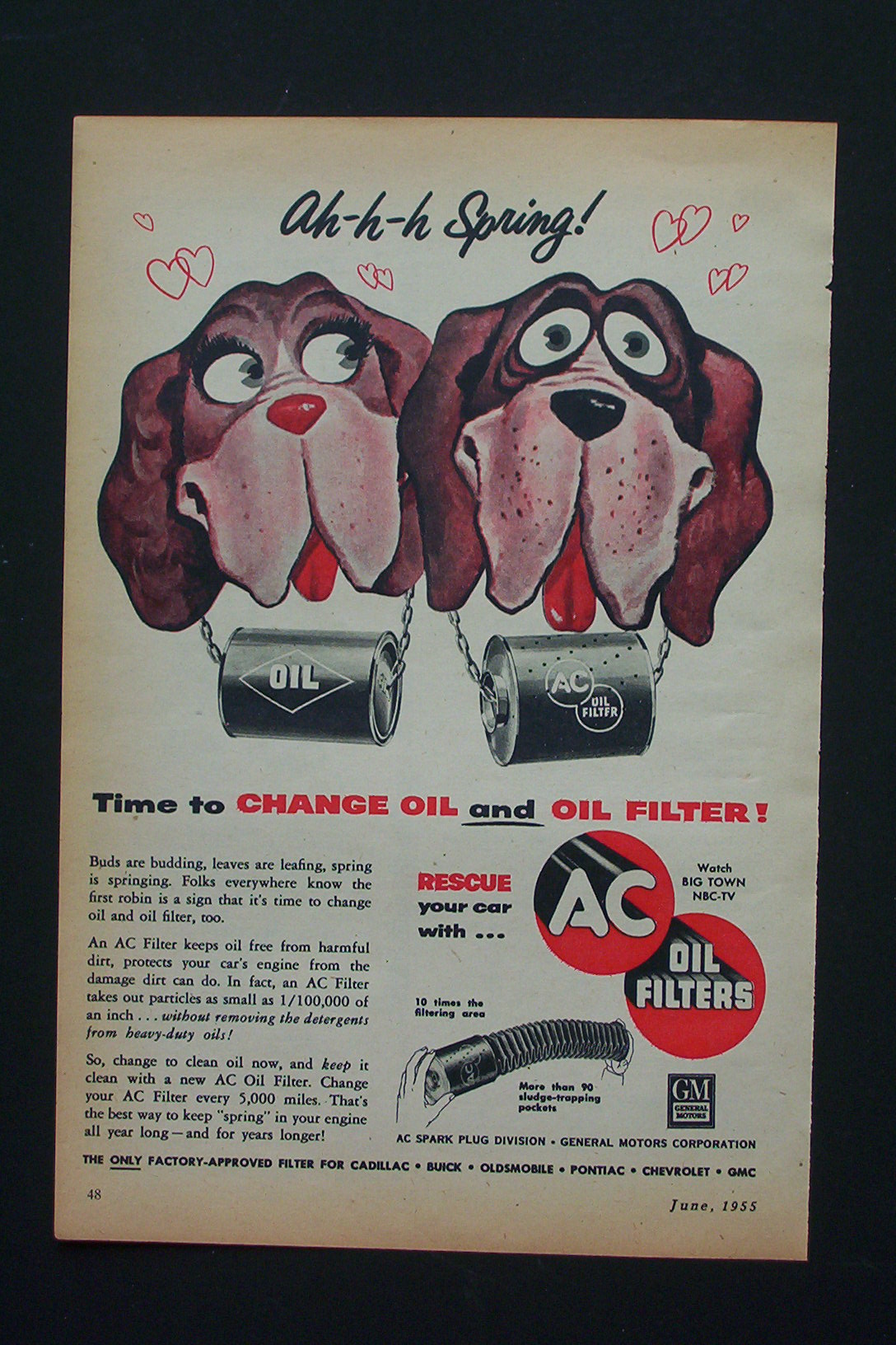 1955 AC Oil Filters with 2 Dogs