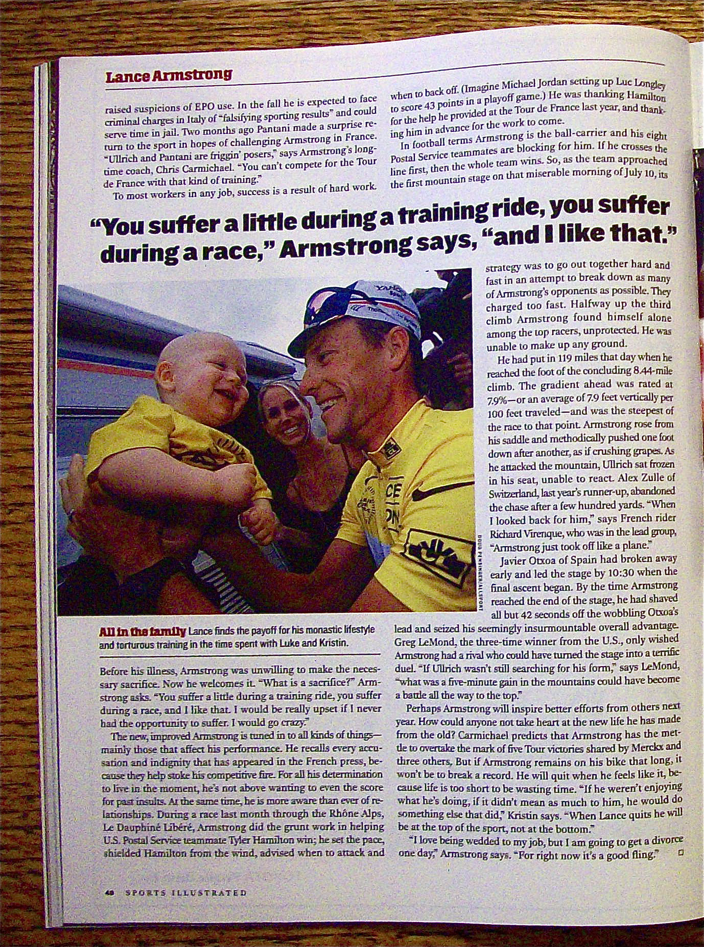 Sports Illustrated Magazine July 24, 2000 L. Armstrong