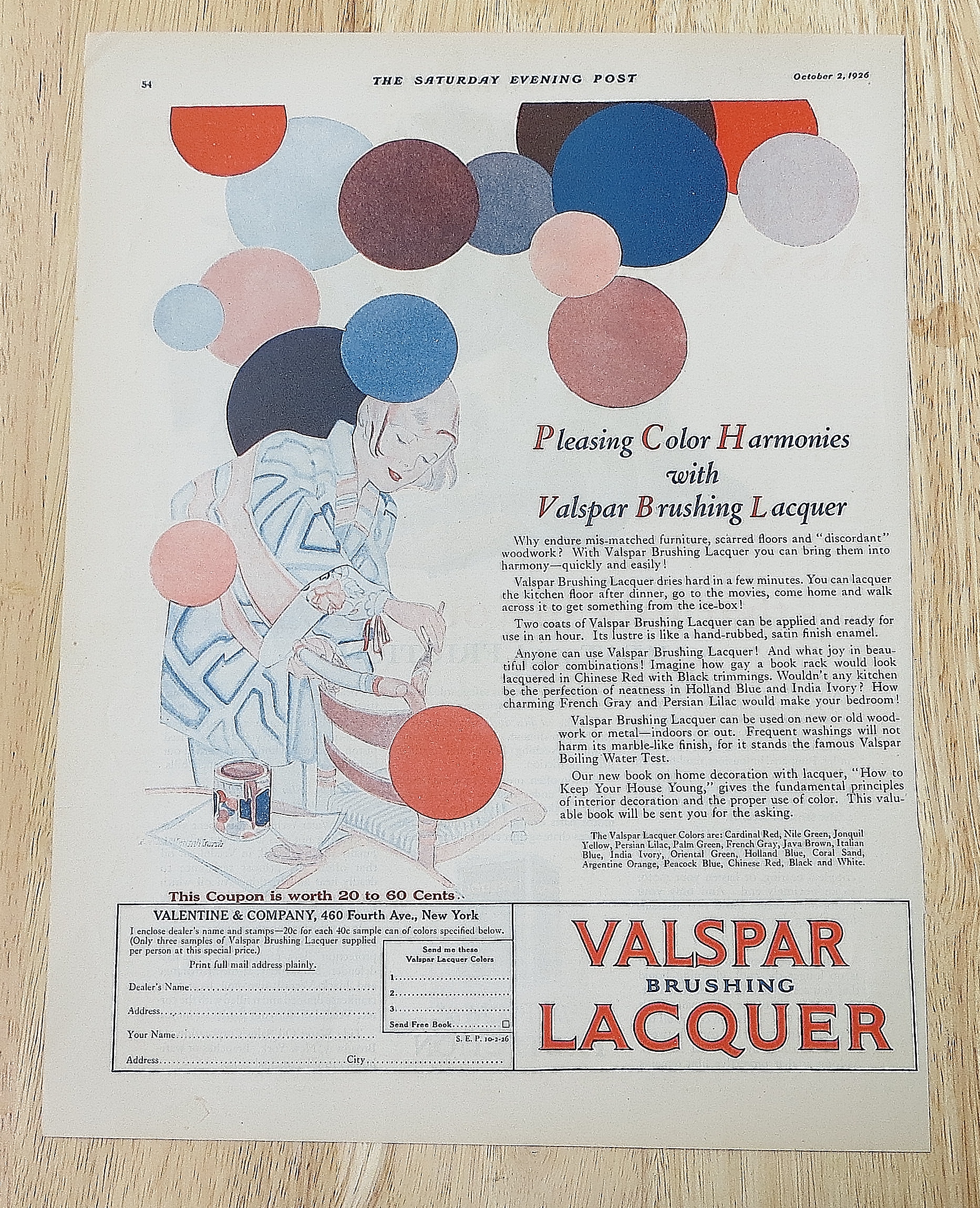 1926 Valspar Lacquer With Woman Painting