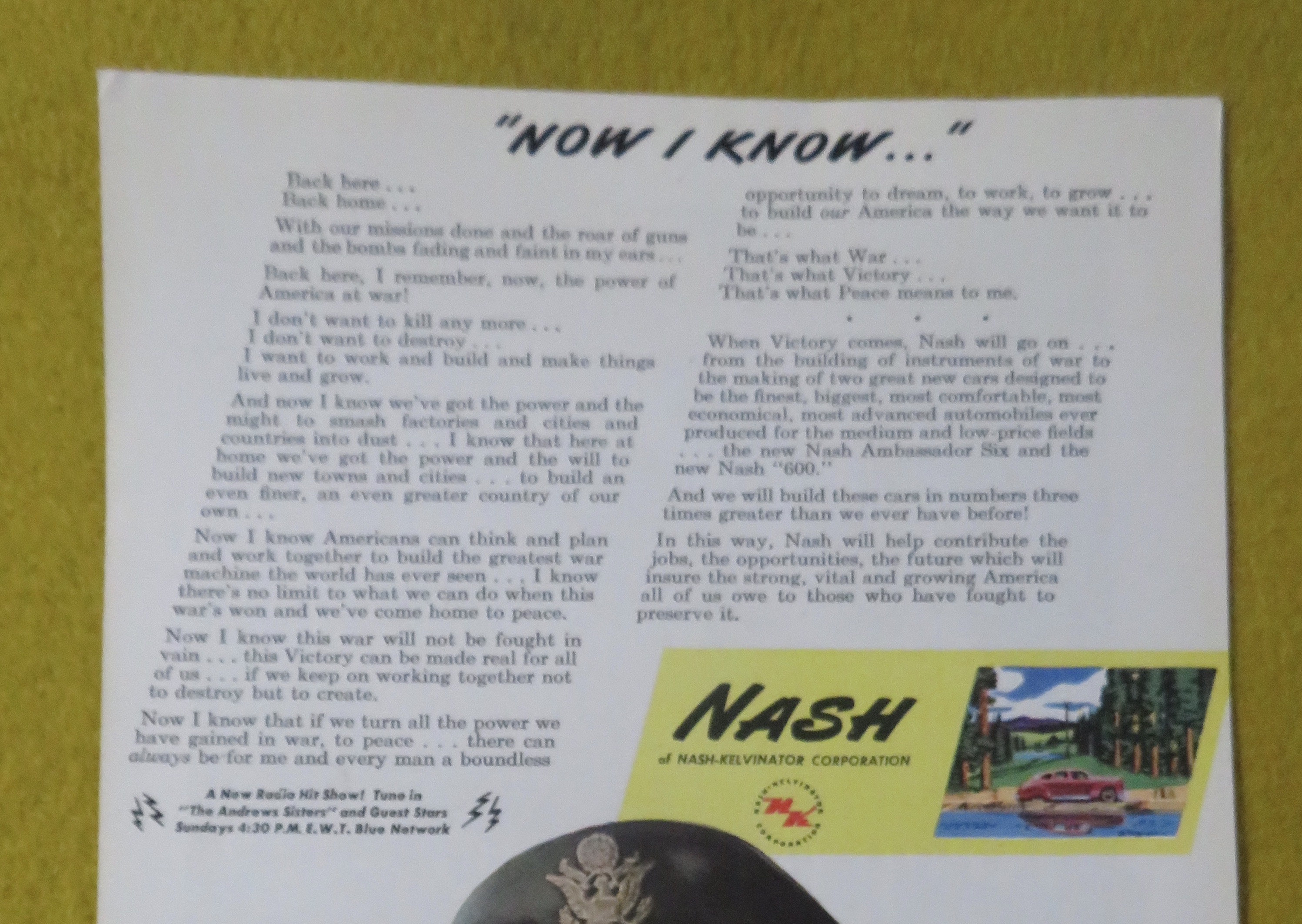 1945 Nash/Kelvinator with Military Soldier