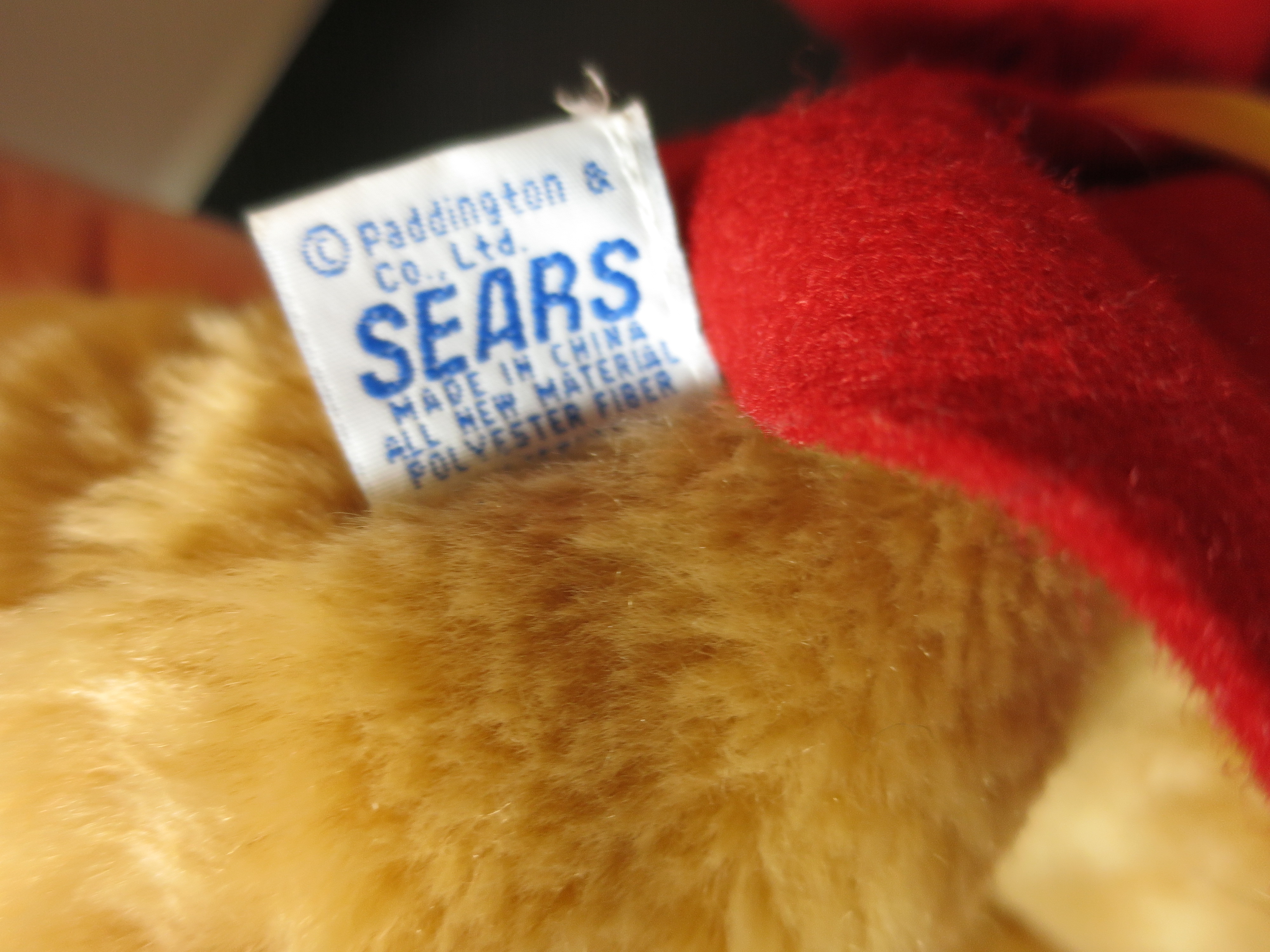 Paddington Bear Sears Craftsman Plush 15 inch
