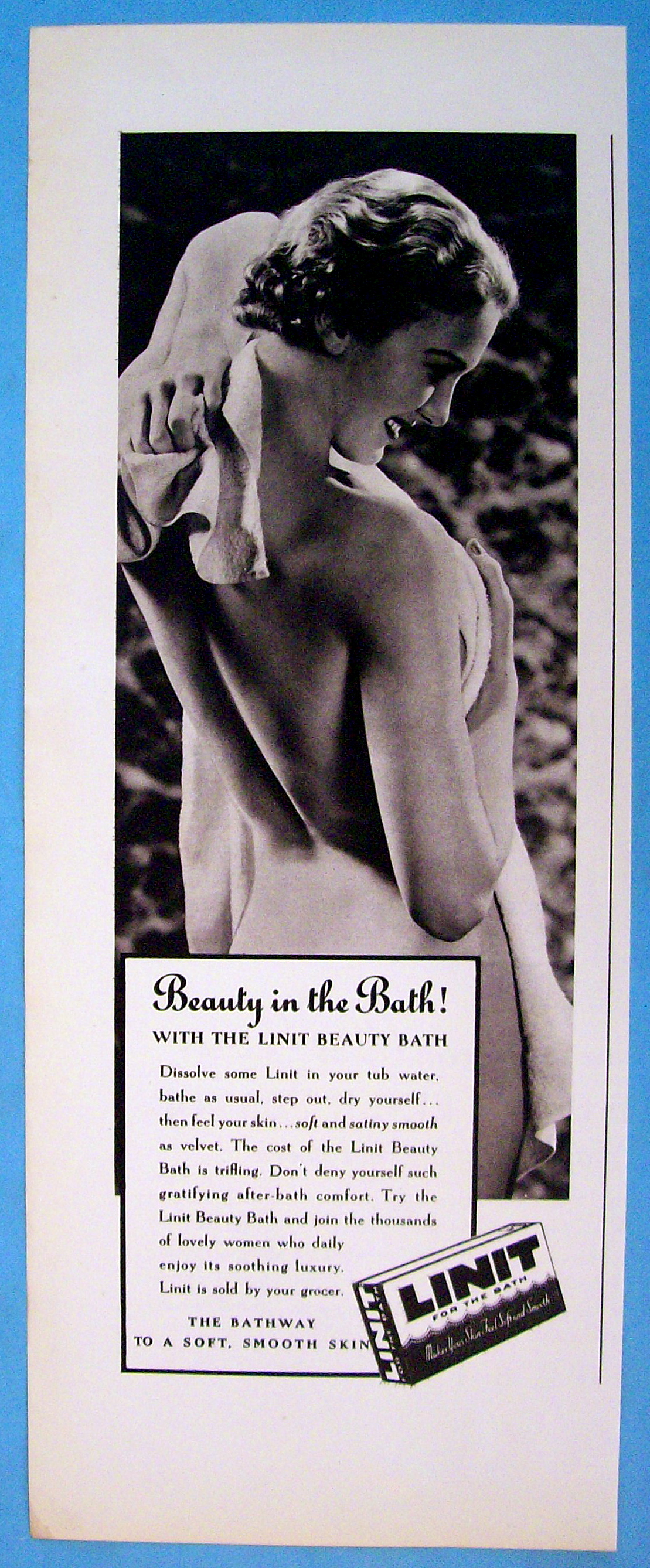 Vintage Ad: 1937 Linit Beauty Bath