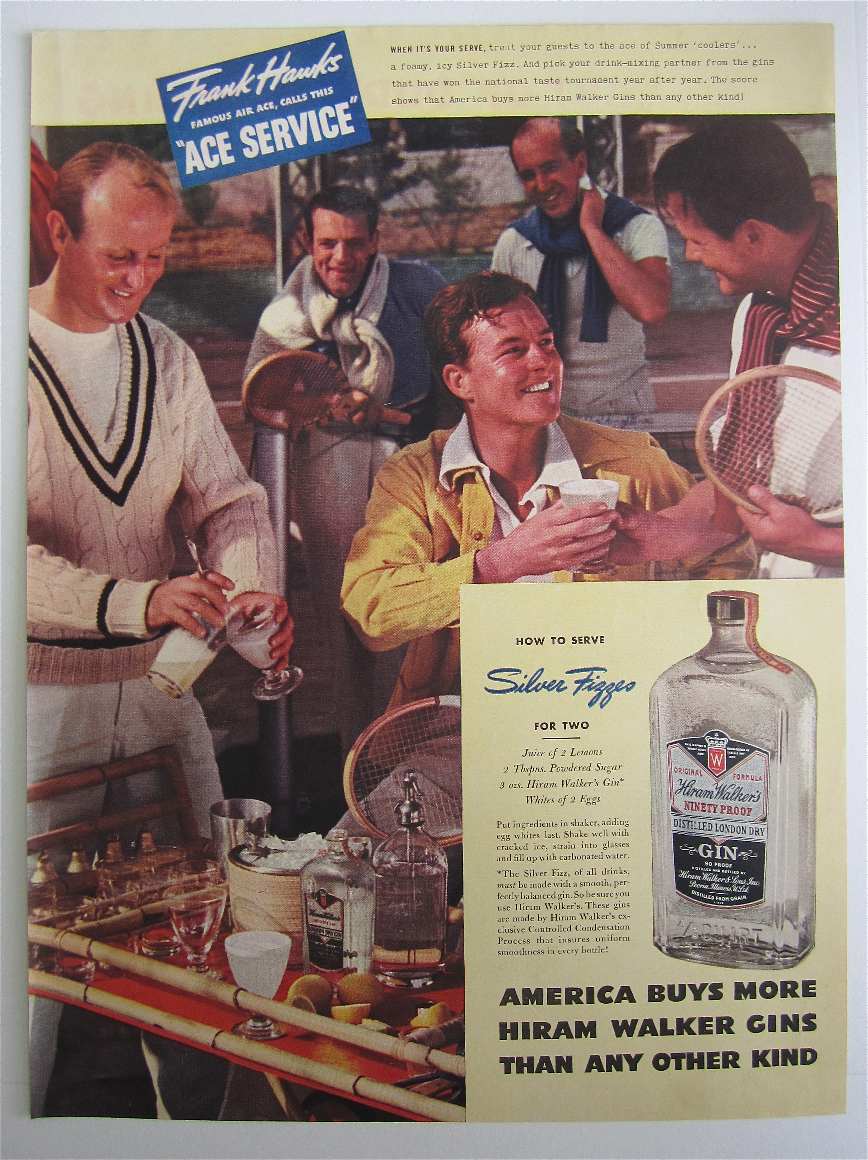 1938 Hiram Walker's Gin w/ Frank Hawks (Famous Air Ace)