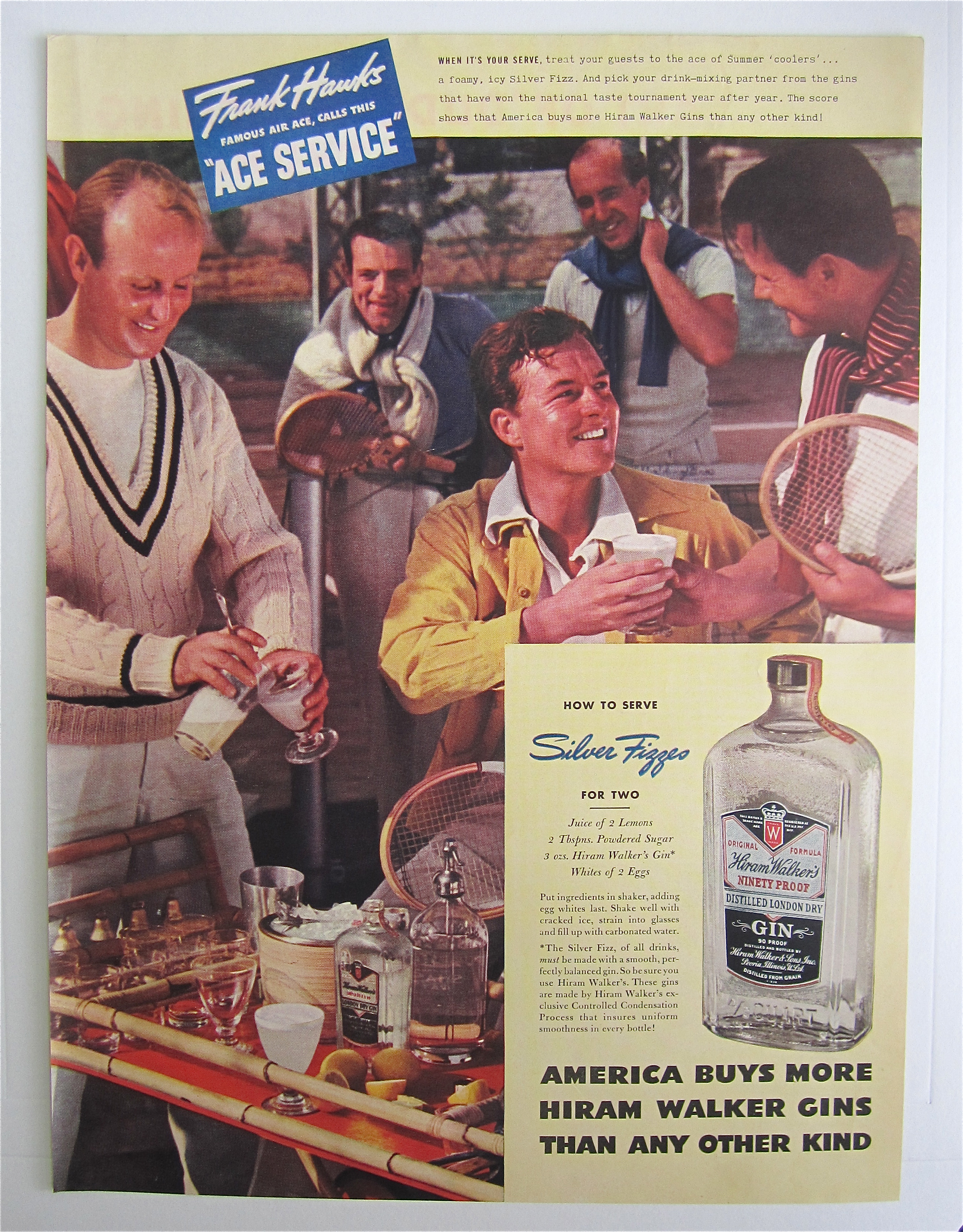 1938 Hiram Walker's Gin w/ Frank Hawks (Famous Air Ace)